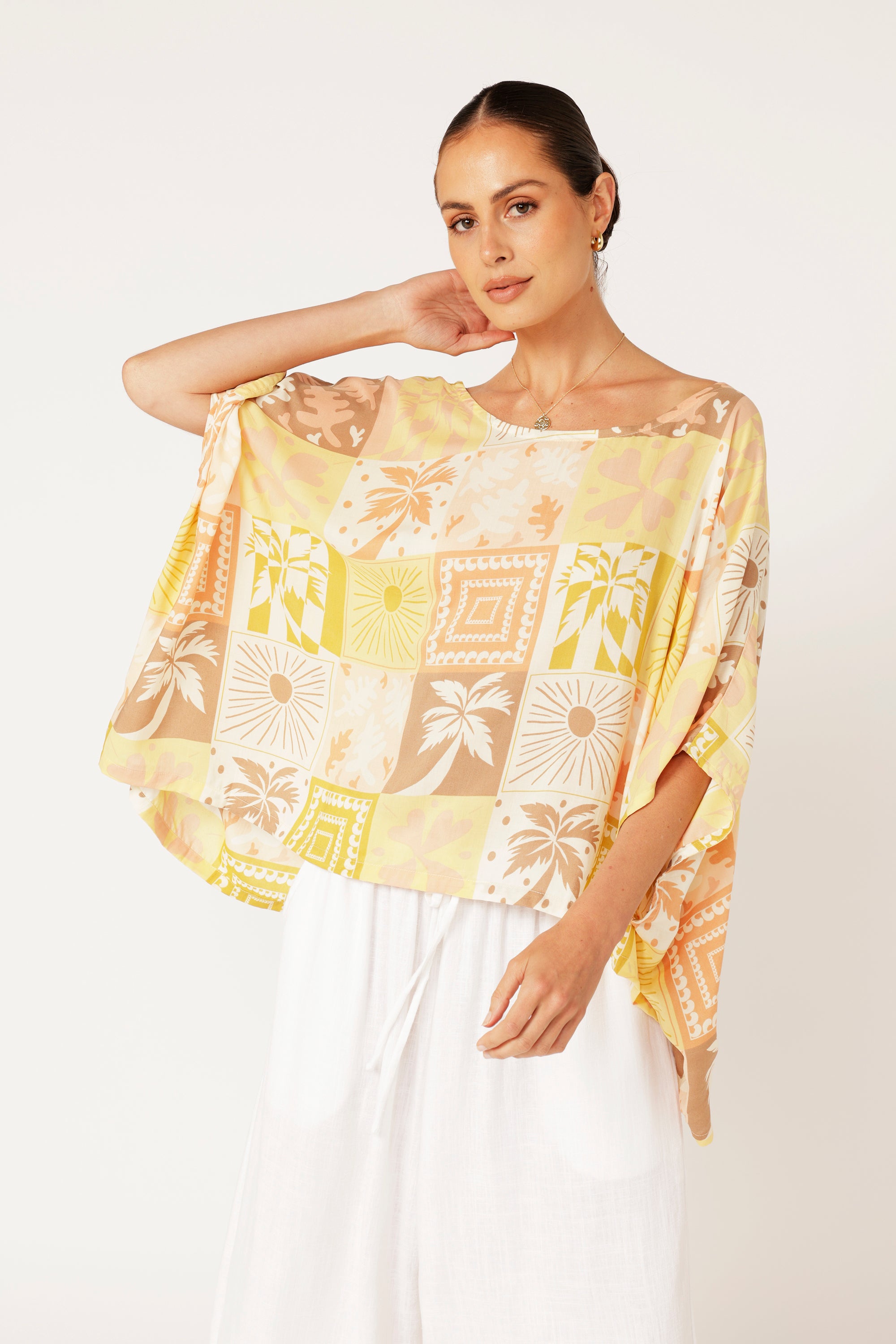 The Nat Top (Cropped) | Sunset Palm - Saffron Road