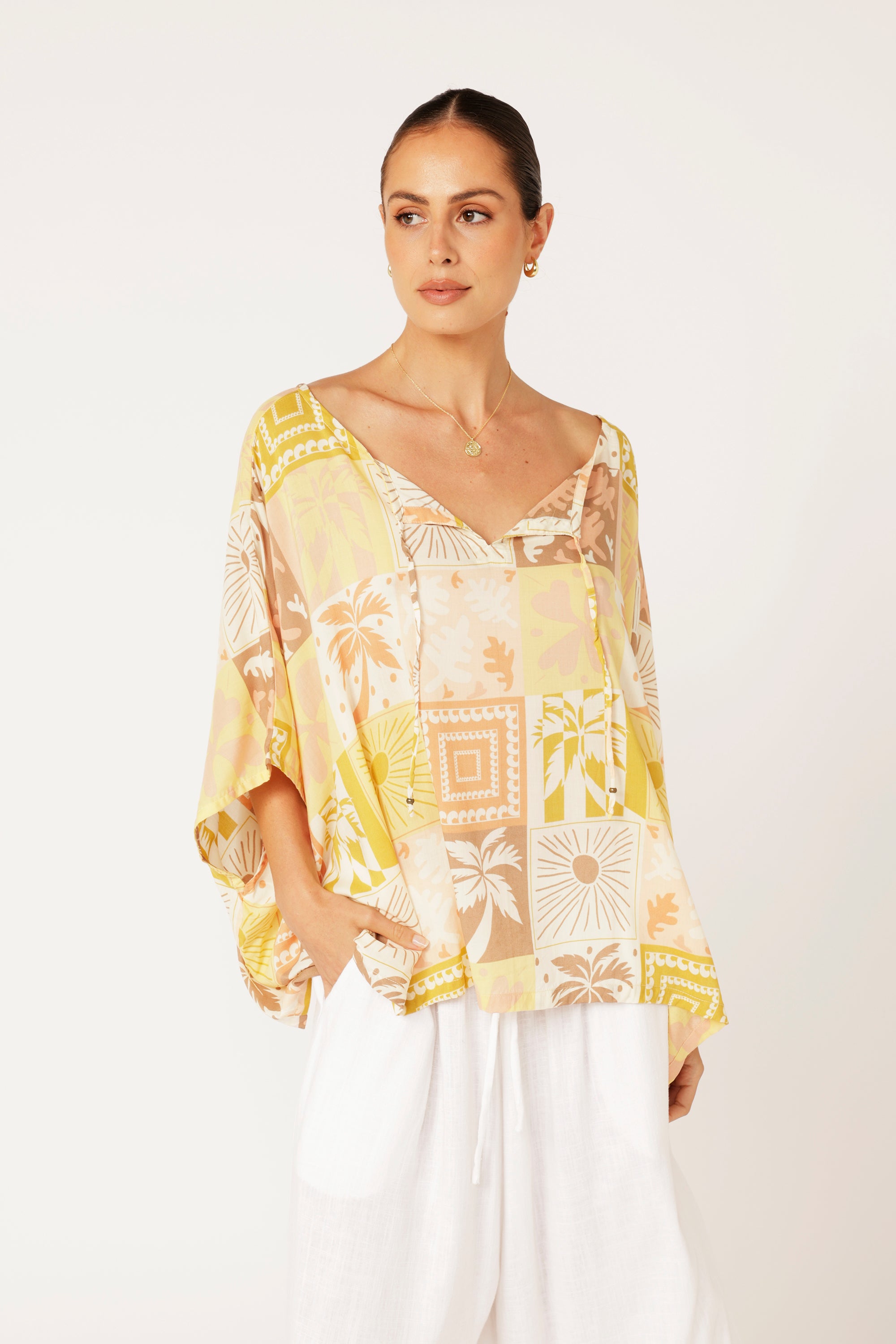 The Nat Top (Cropped) | Sunset Palm - Saffron Road