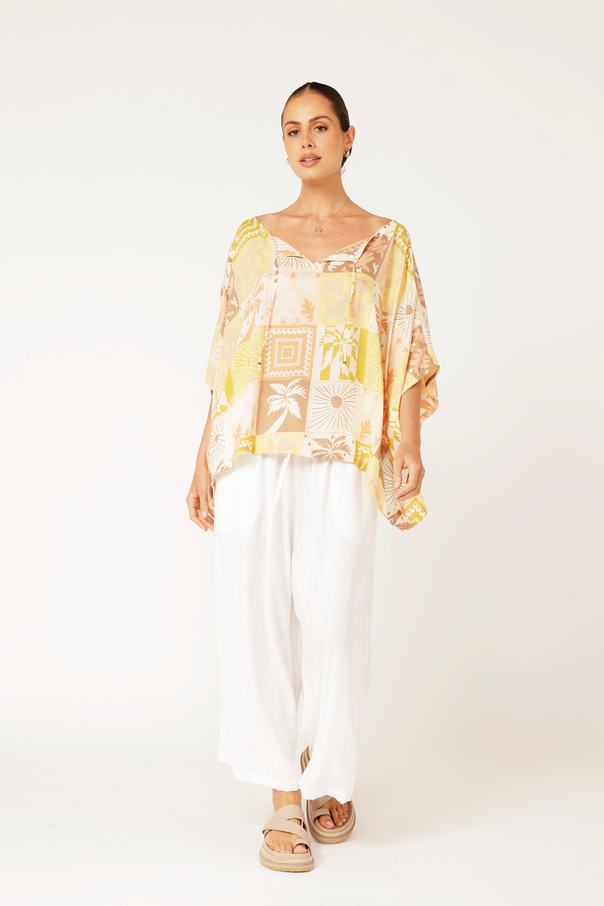 The Nat Top (Cropped) | Sunset Palm - Saffron Road