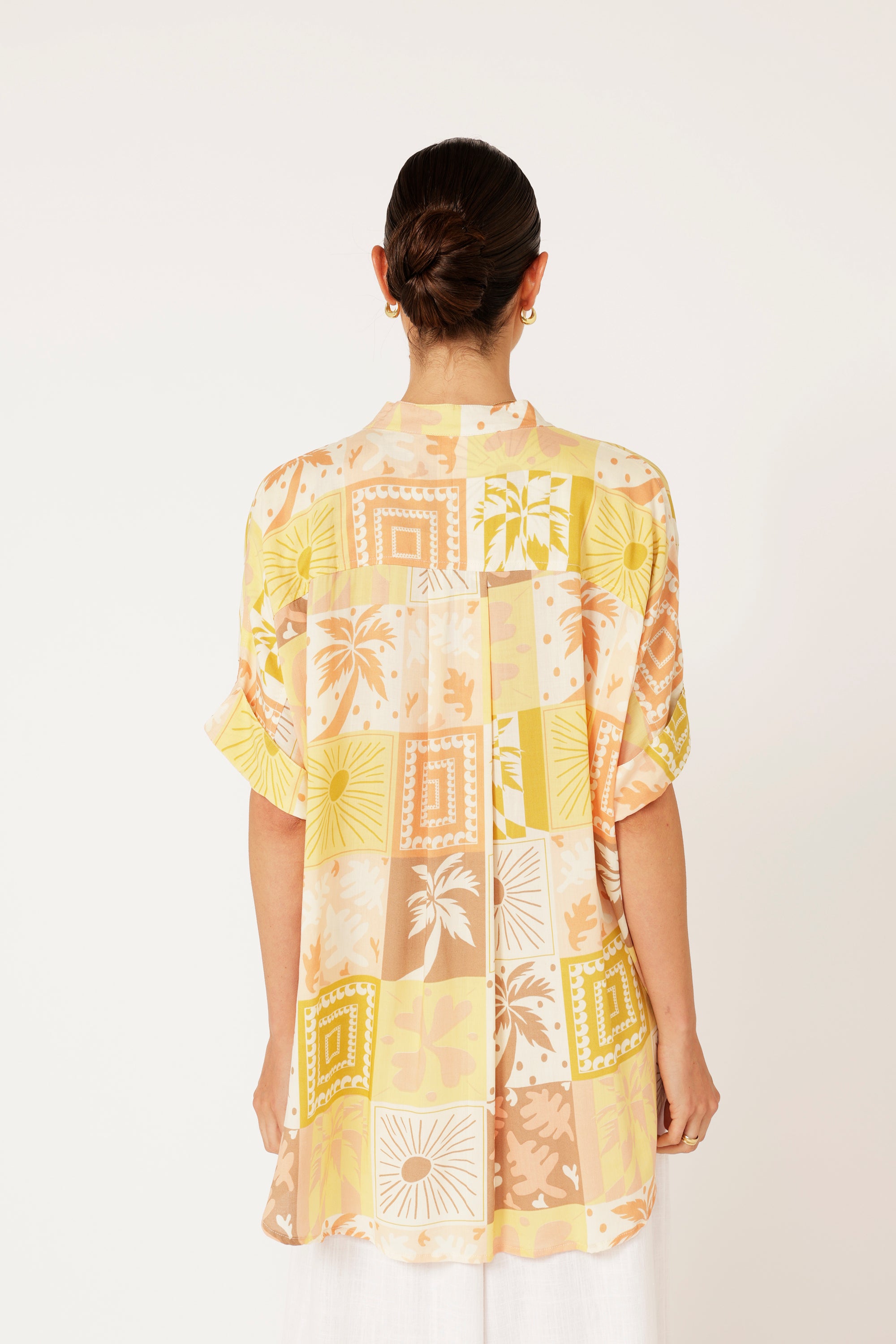 Madison Shirt | Sunset Palm - Saffron Road
