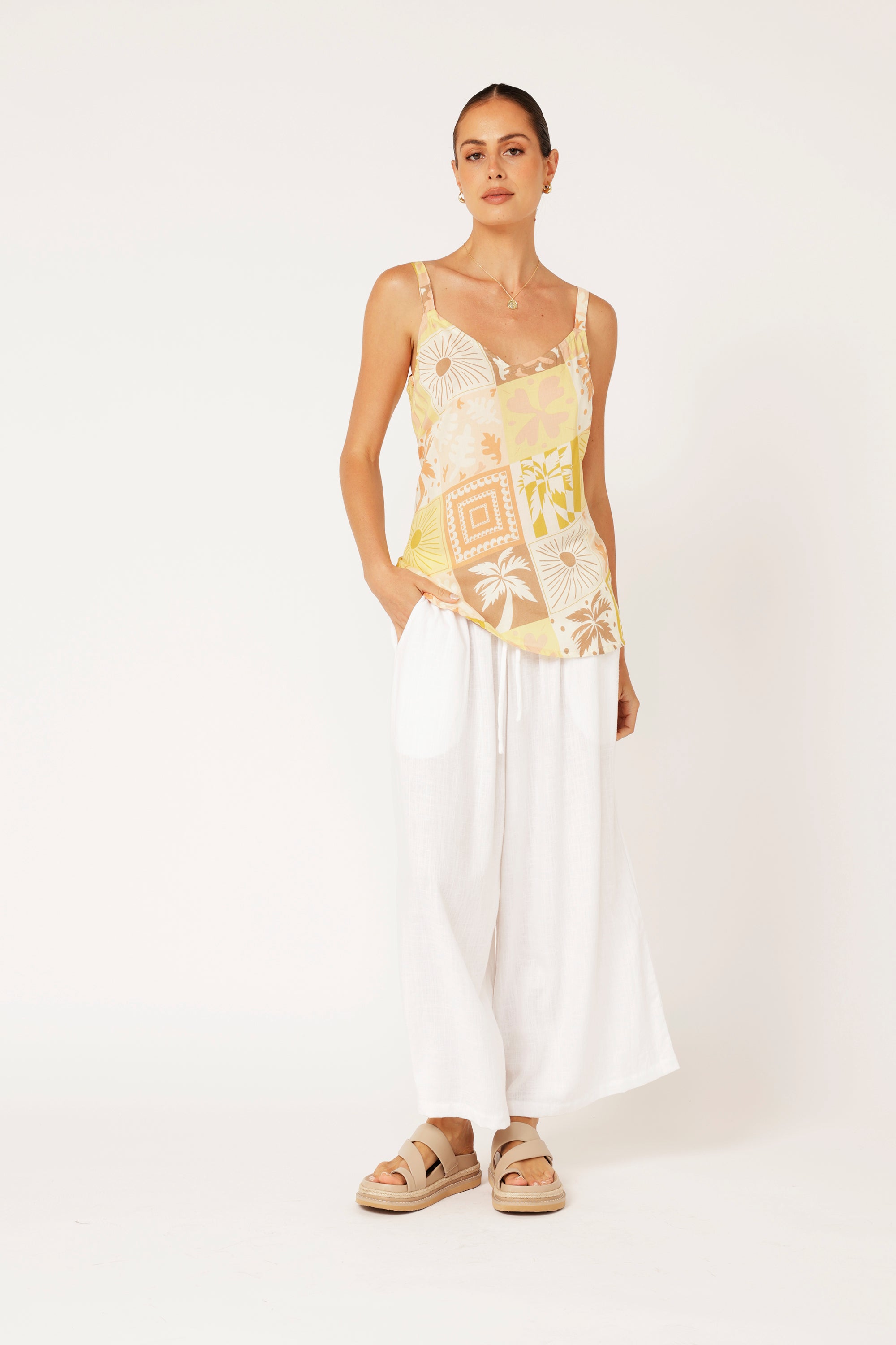 Slip Top | Sunset Palm - Saffron Road