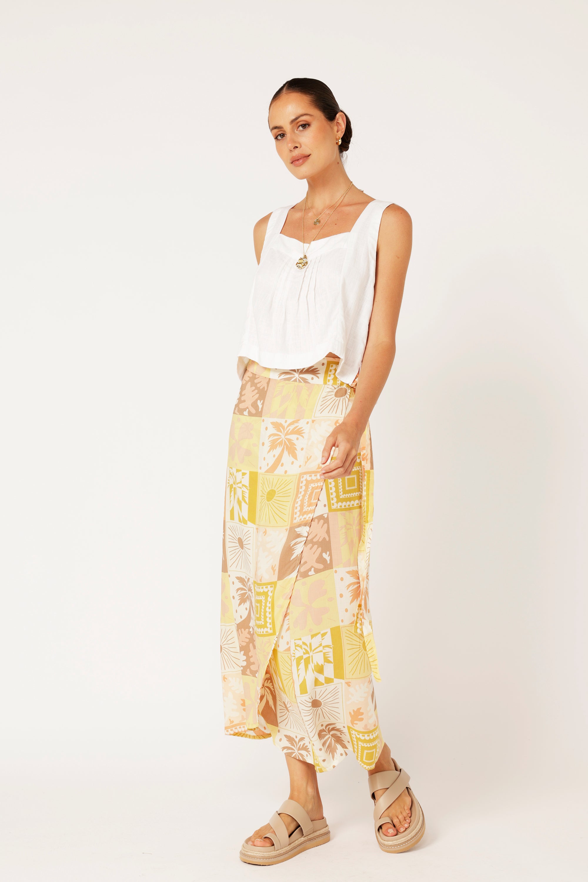 Wrap Skirt | Sunset Palm - Saffron Road