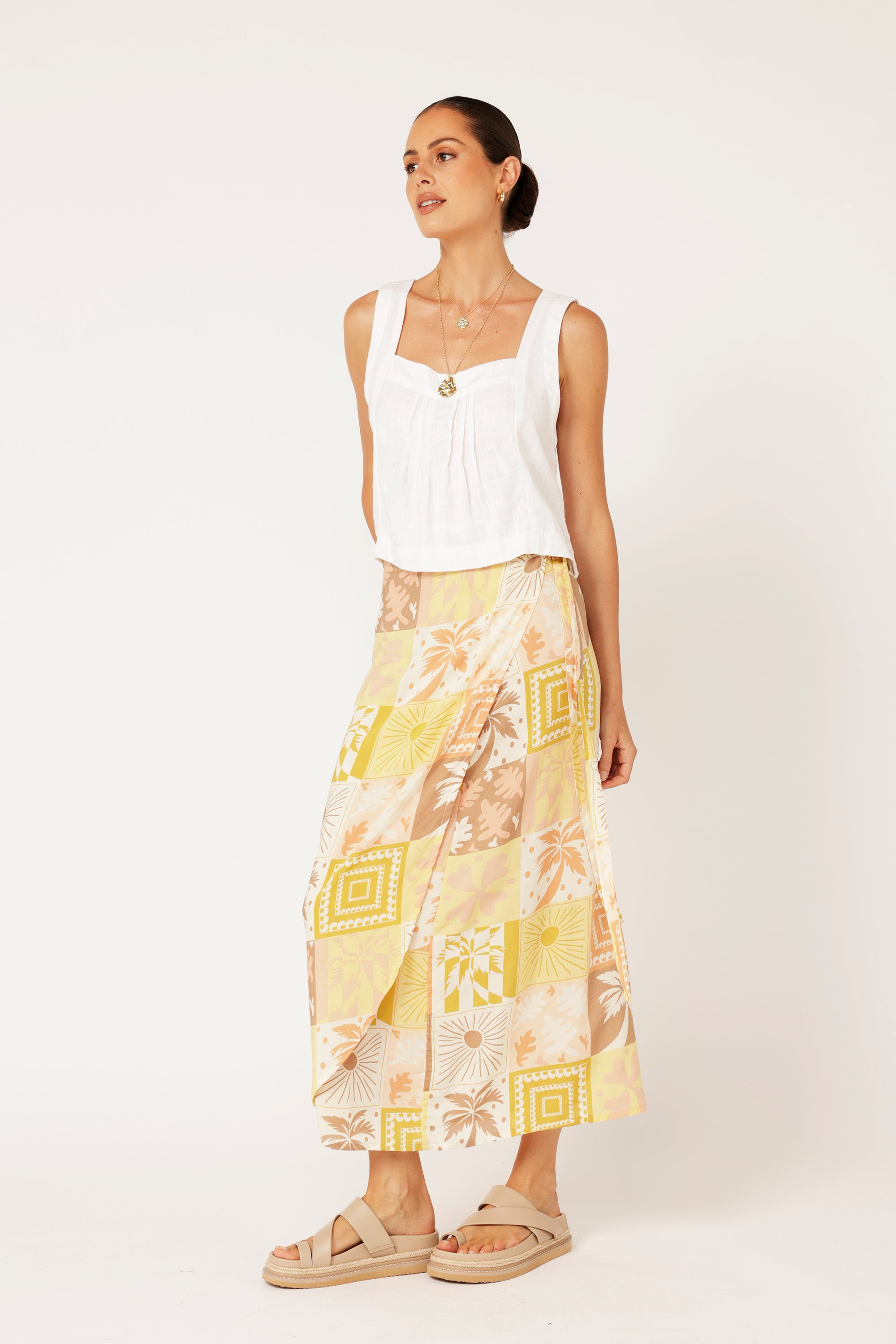 Wrap Skirt | Sunset Palm - Saffron Road