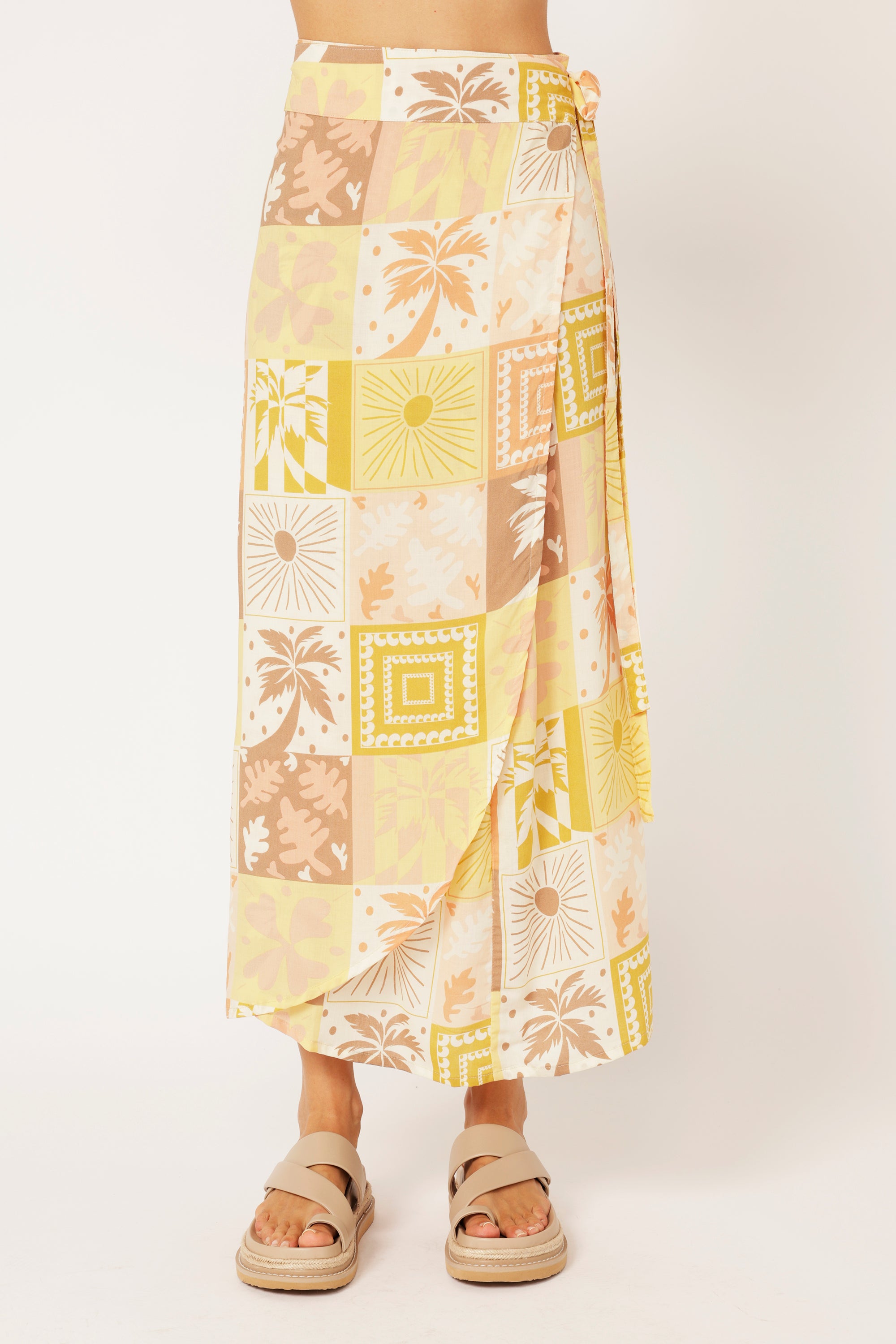 Wrap Skirt | Sunset Palm - Saffron Road