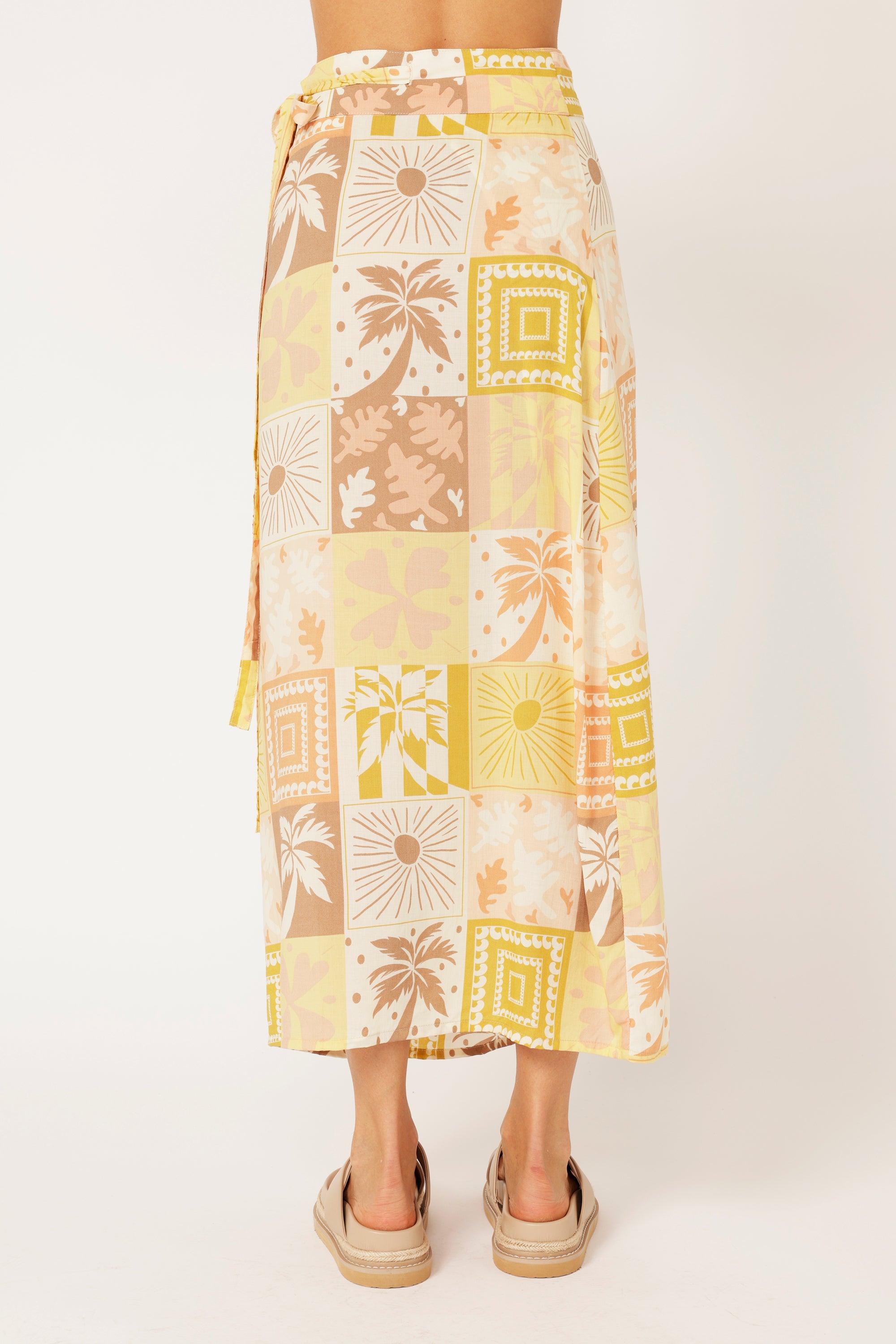 Wrap Skirt | Sunset Palm - Saffron Road