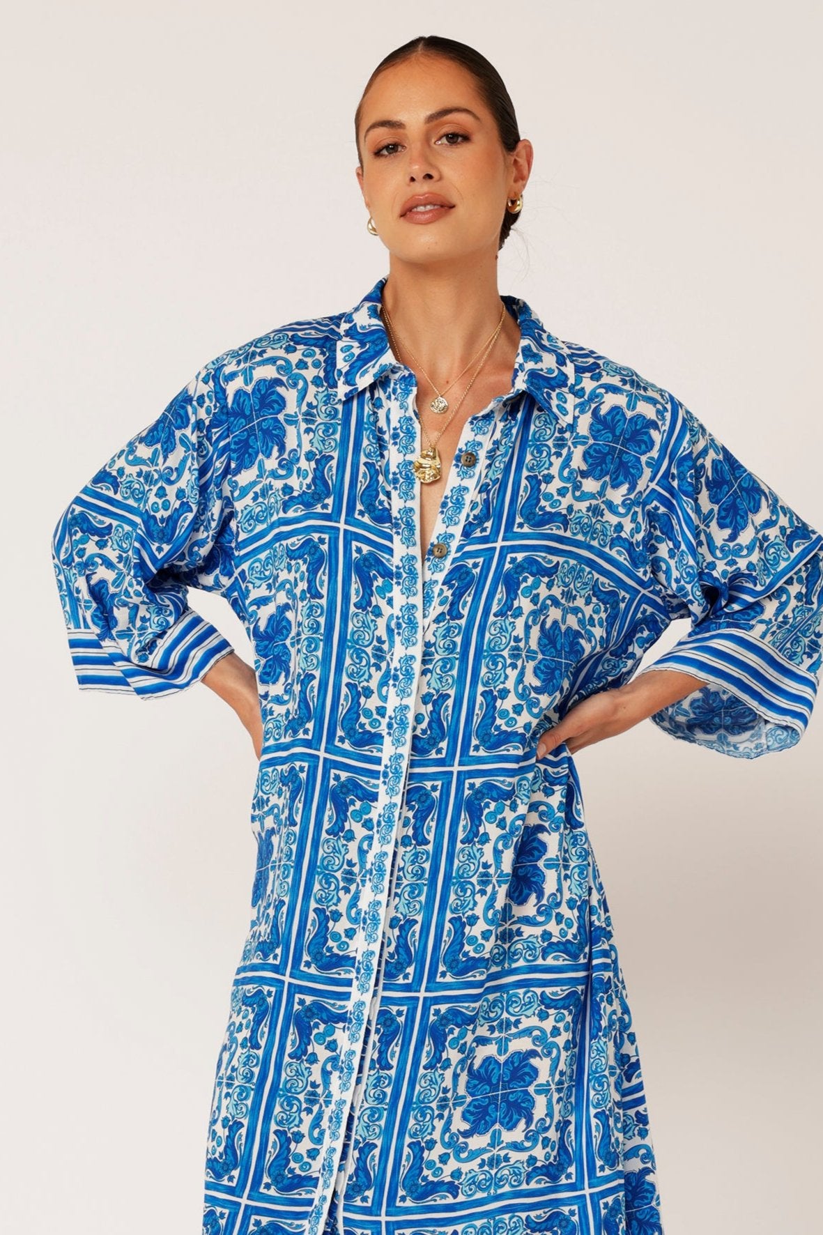 Shirt Dress | Amalfi Blue - Saffron Road