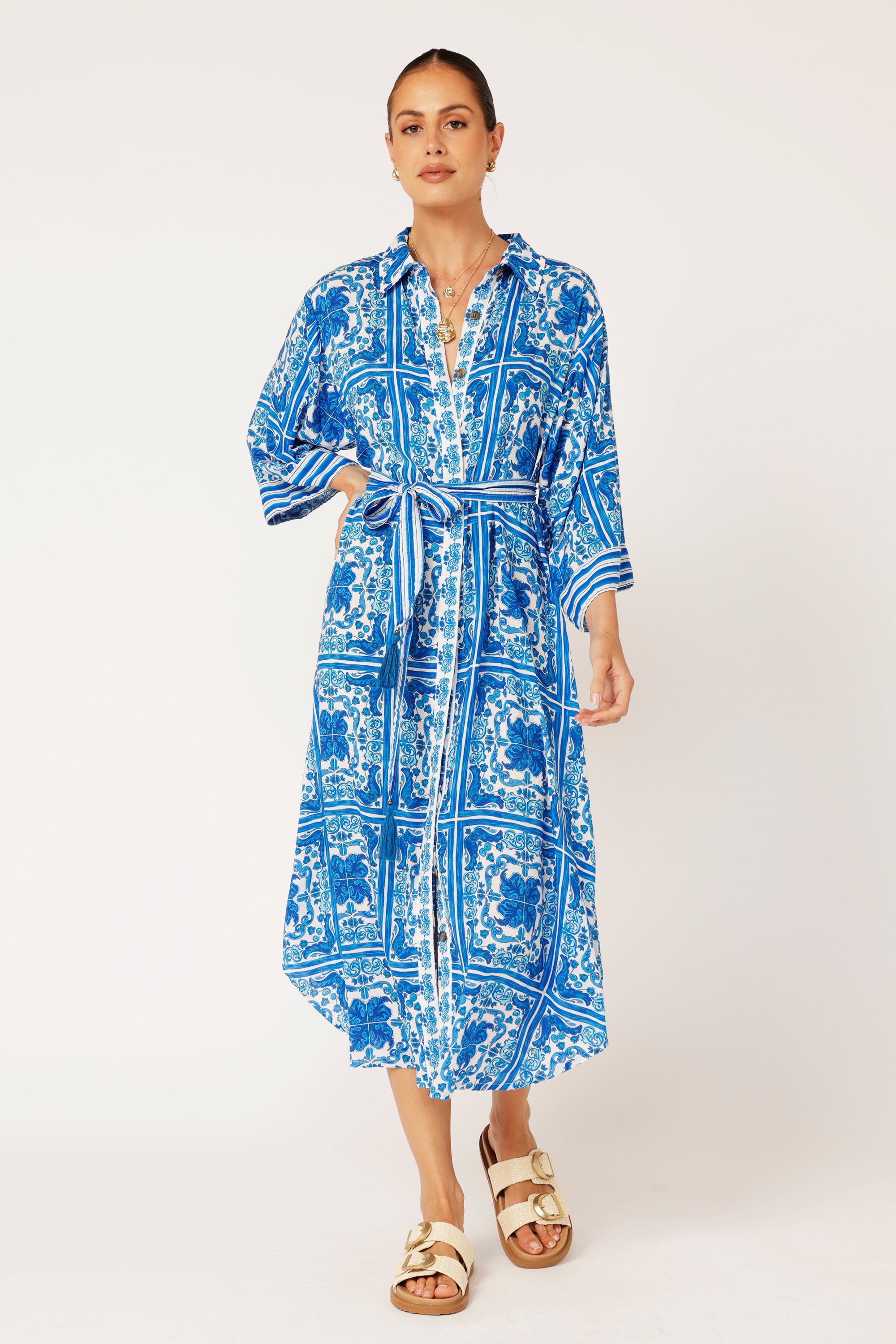 Shirt Dress | Amalfi Blue - Saffron Road