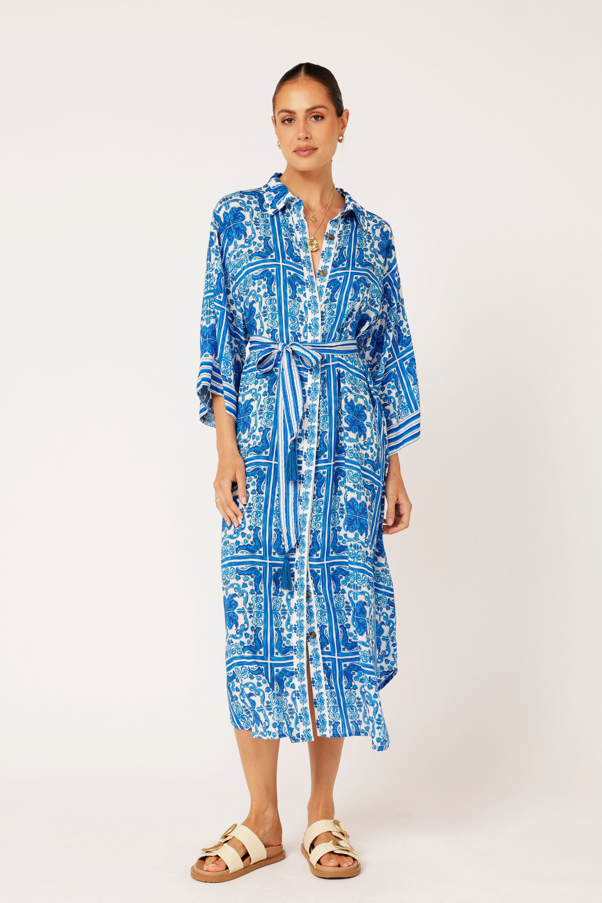 Shirt Dress | Amalfi Blue - Saffron Road
