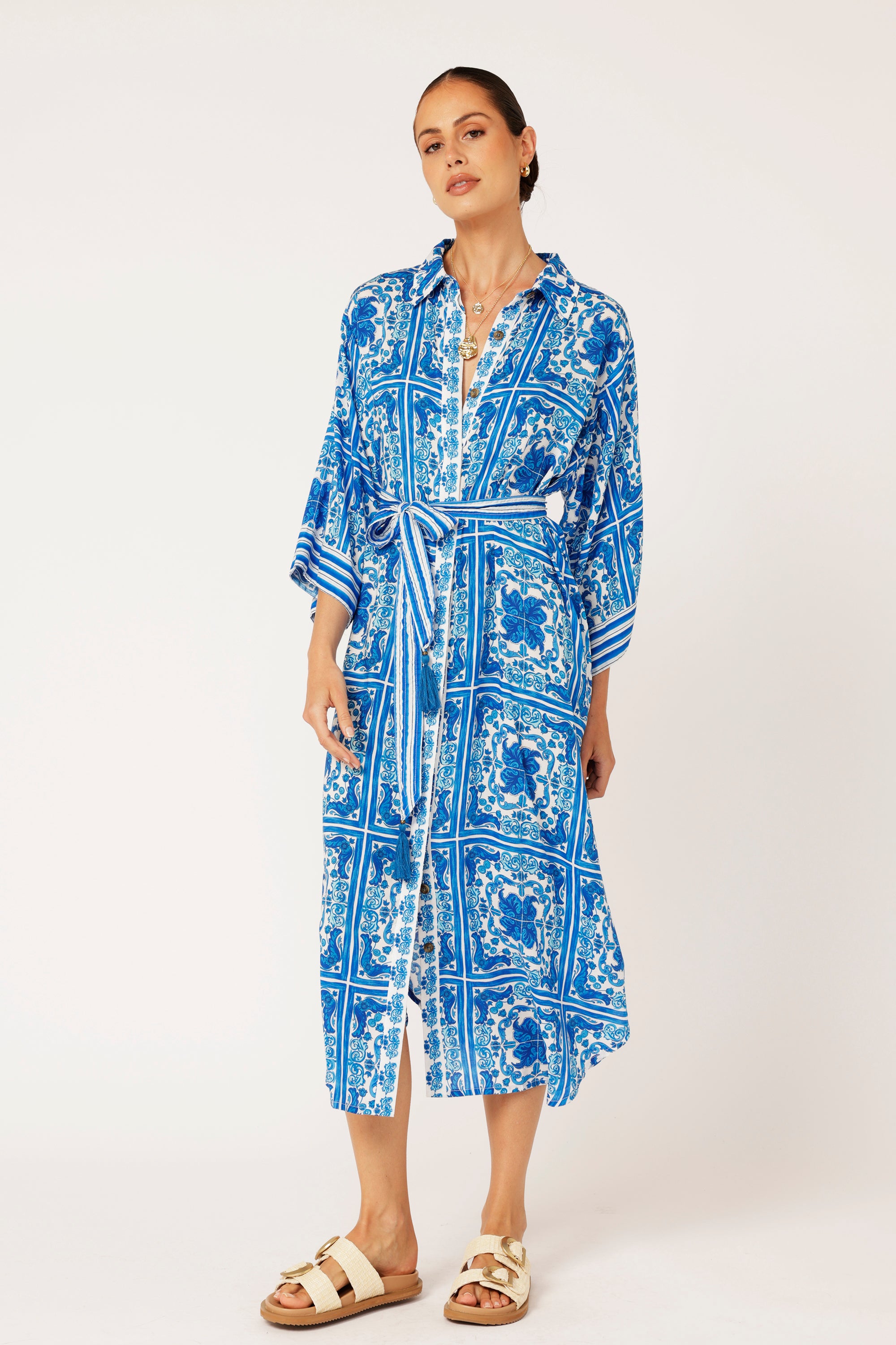 Shirt Dress | Amalfi Blue - Saffron Road