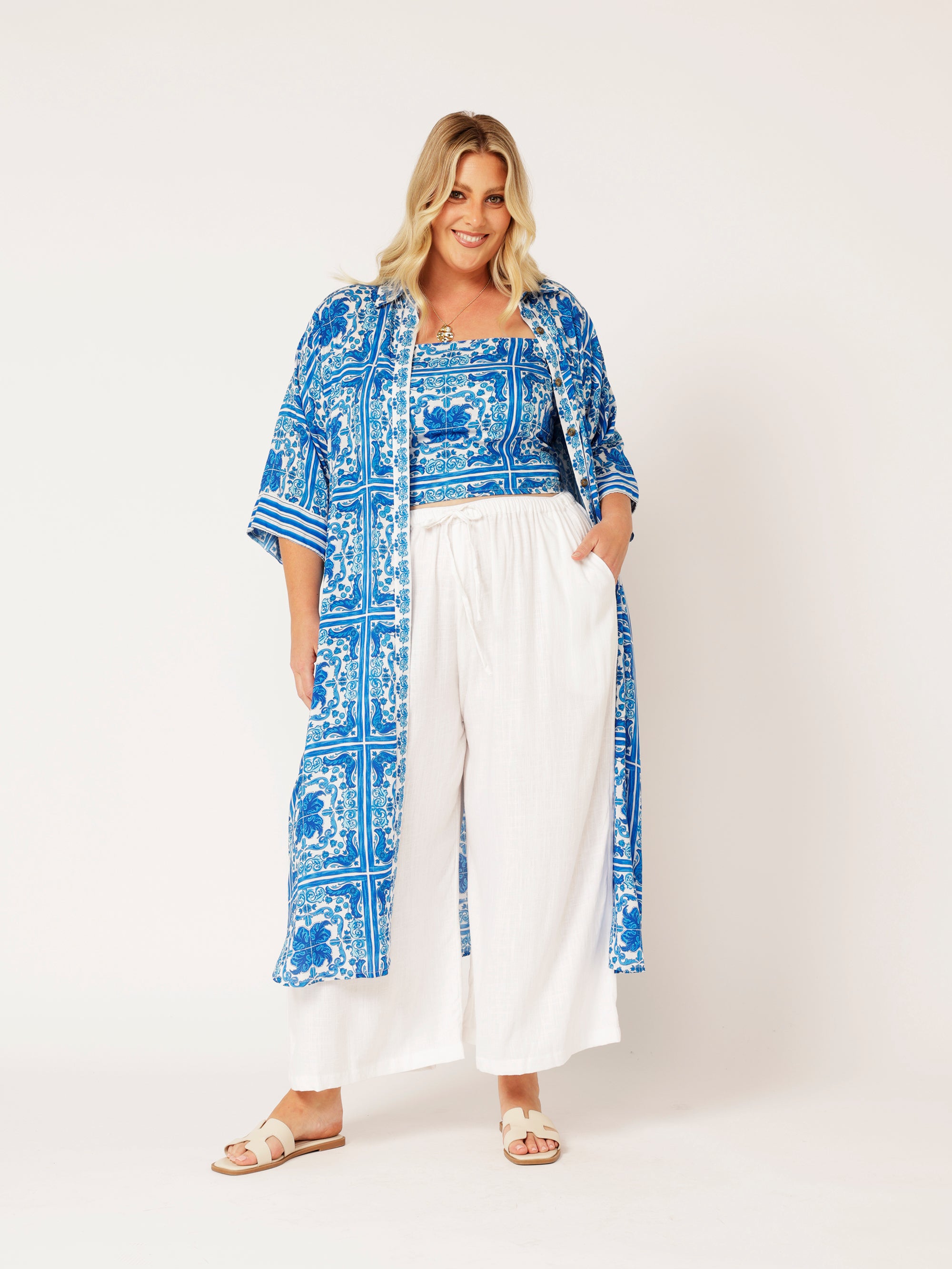 Shirt Dress | Amalfi Blue - Saffron Road