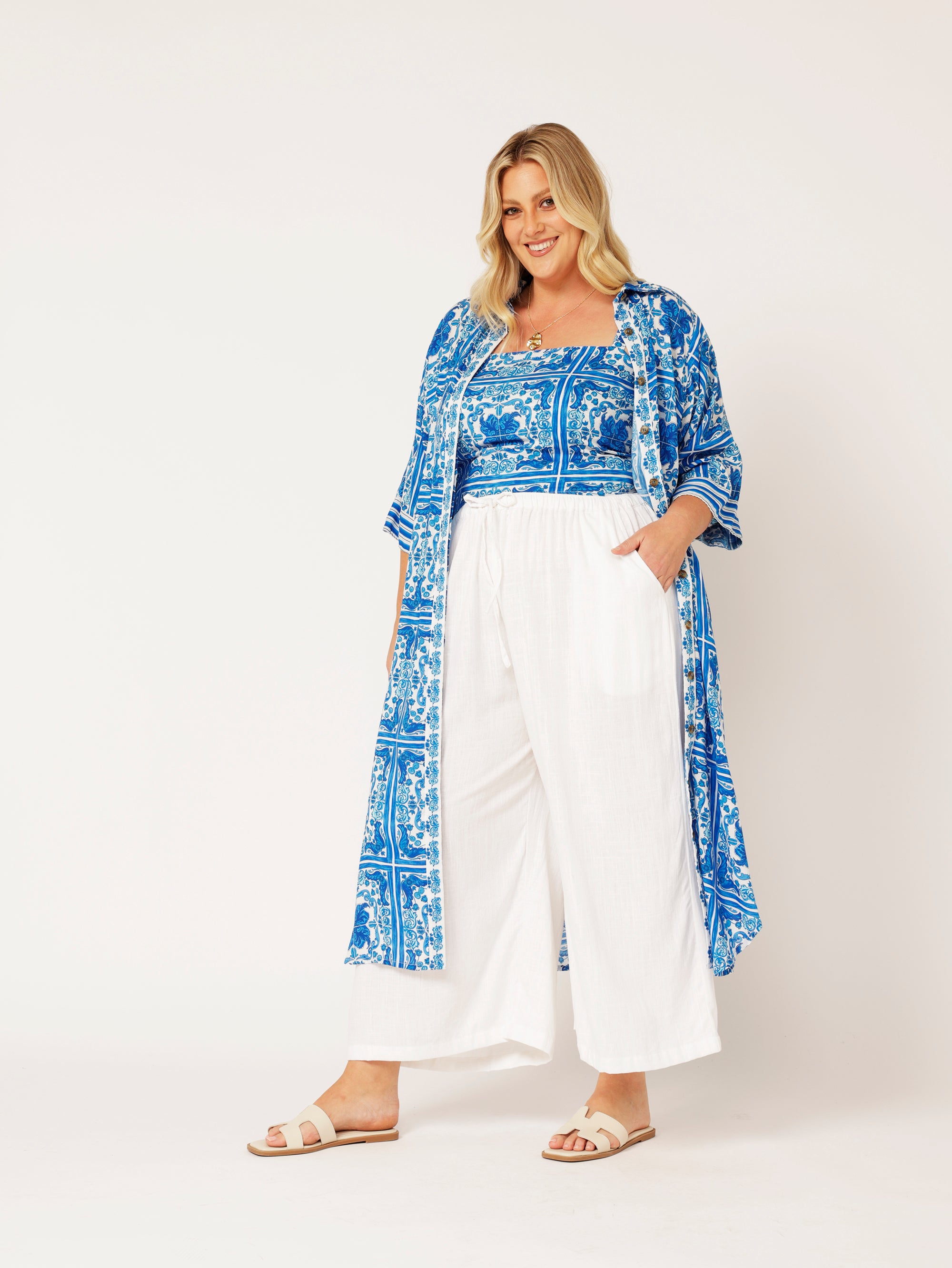 Shirt Dress | Amalfi Blue - Saffron Road