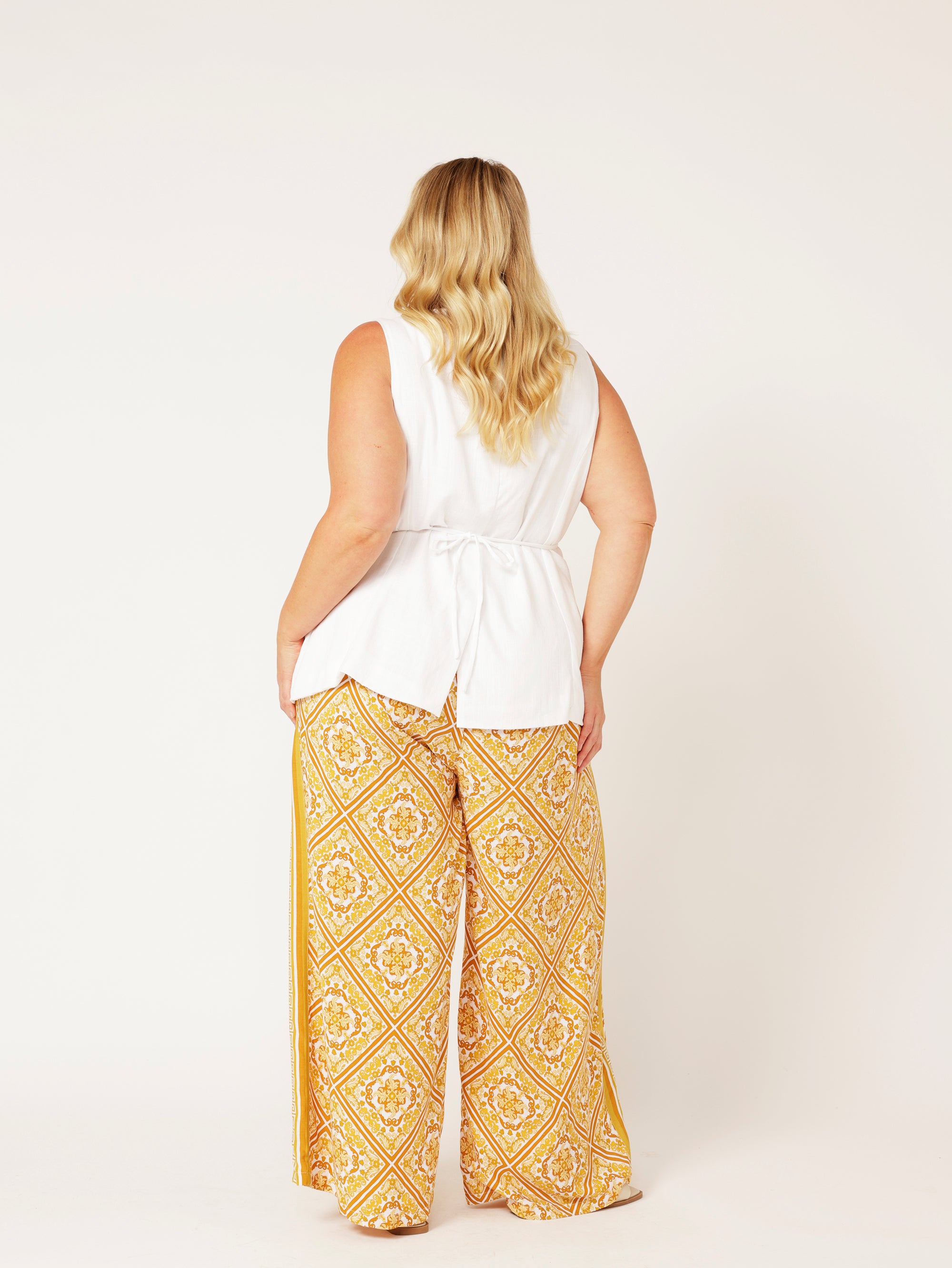 Vest (LONG) | Off White | Linen Viscose - Saffron Road