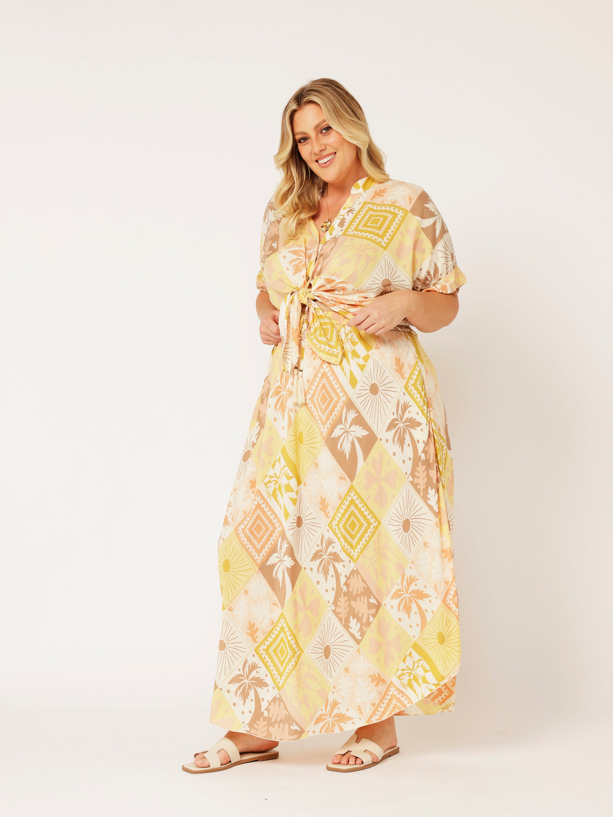 Elsa Skirt | Sunset Palm - Saffron Road