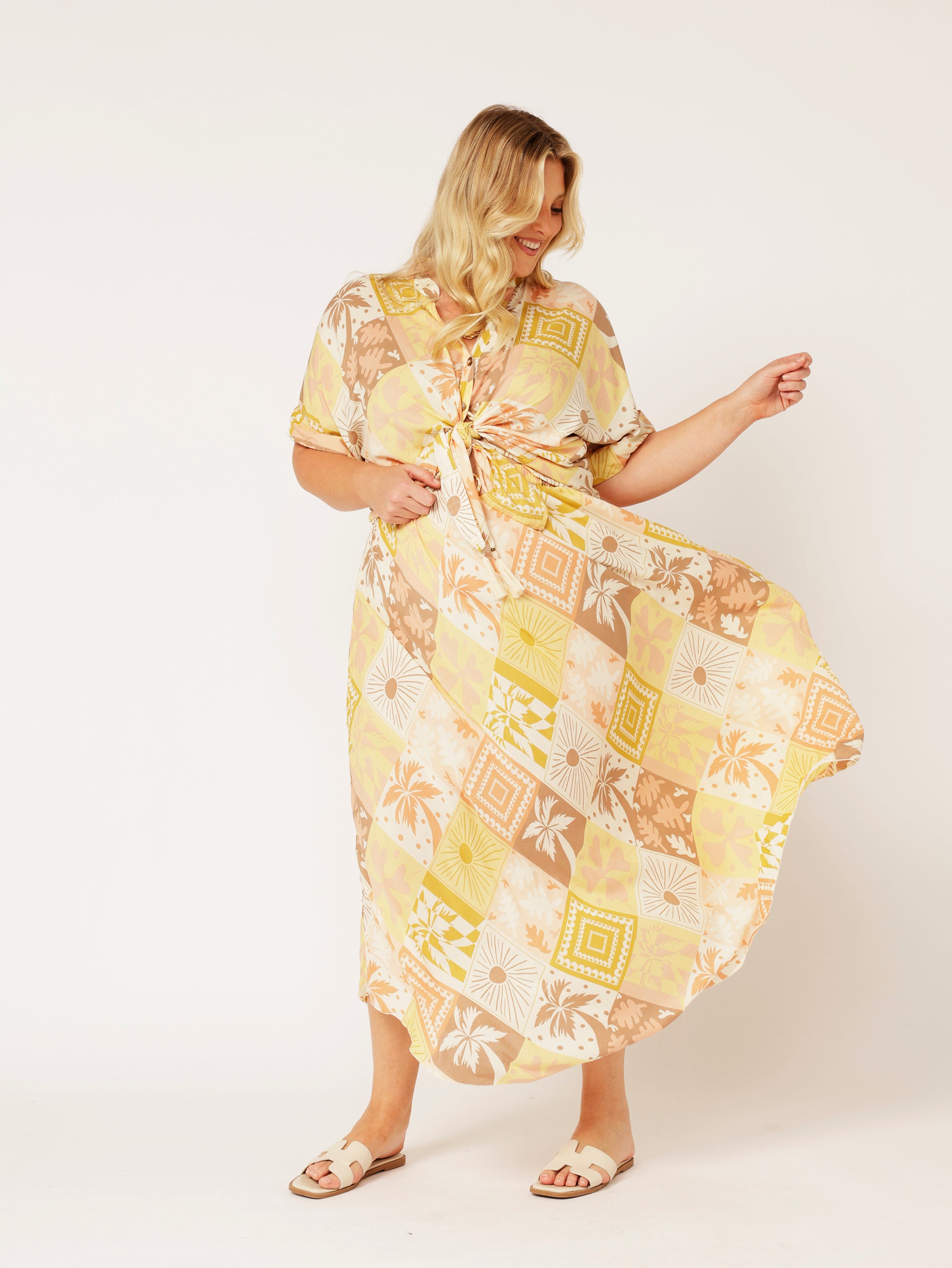 Elsa Skirt | Sunset Palm - Saffron Road