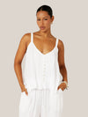 Lily Rose Singlet | CROPPED | White