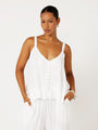 Lily Rose Singlet | CROPPED | White - Saffron Road