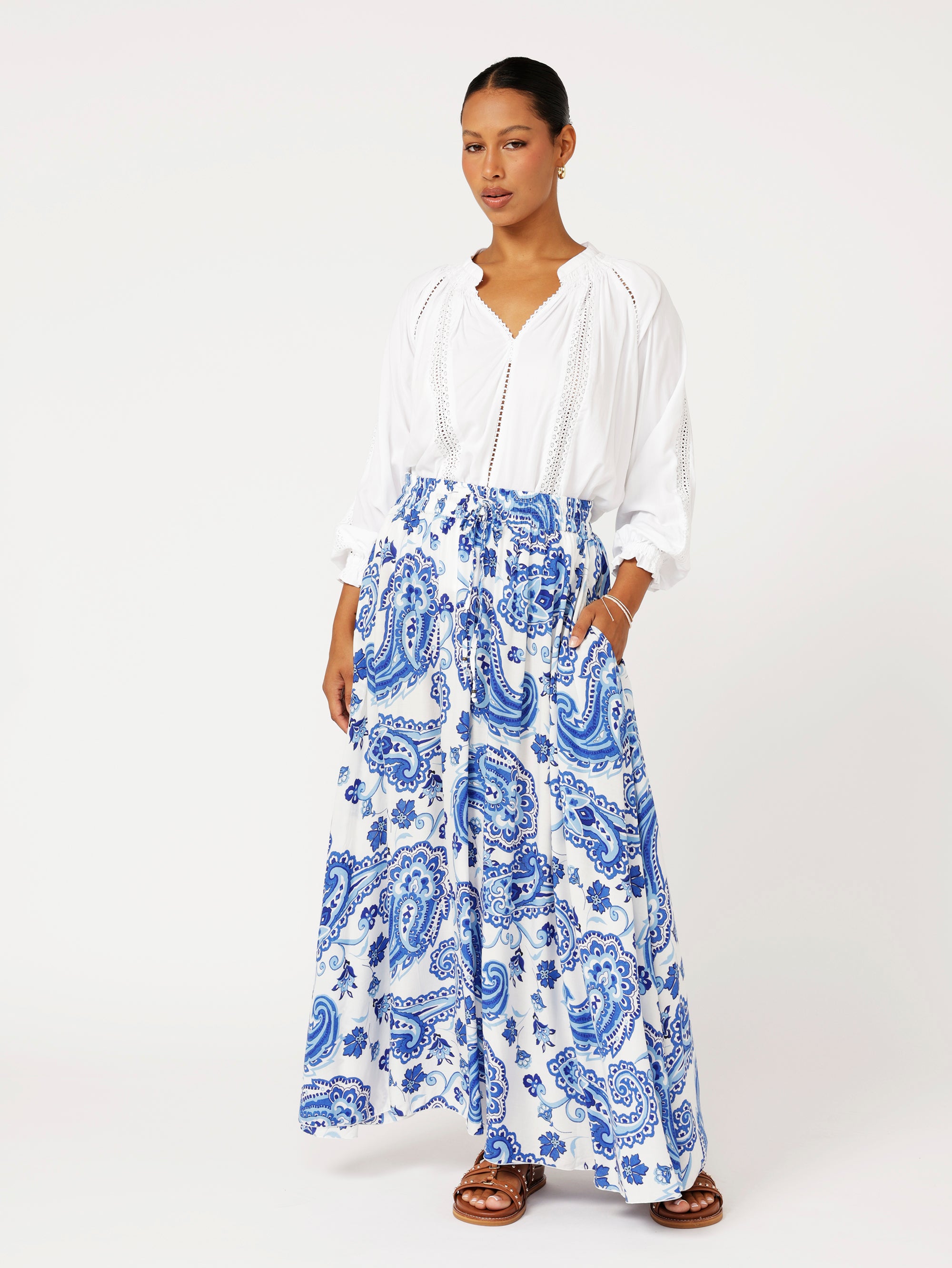 Circle Skirt | Blue Paisley - Saffron Road