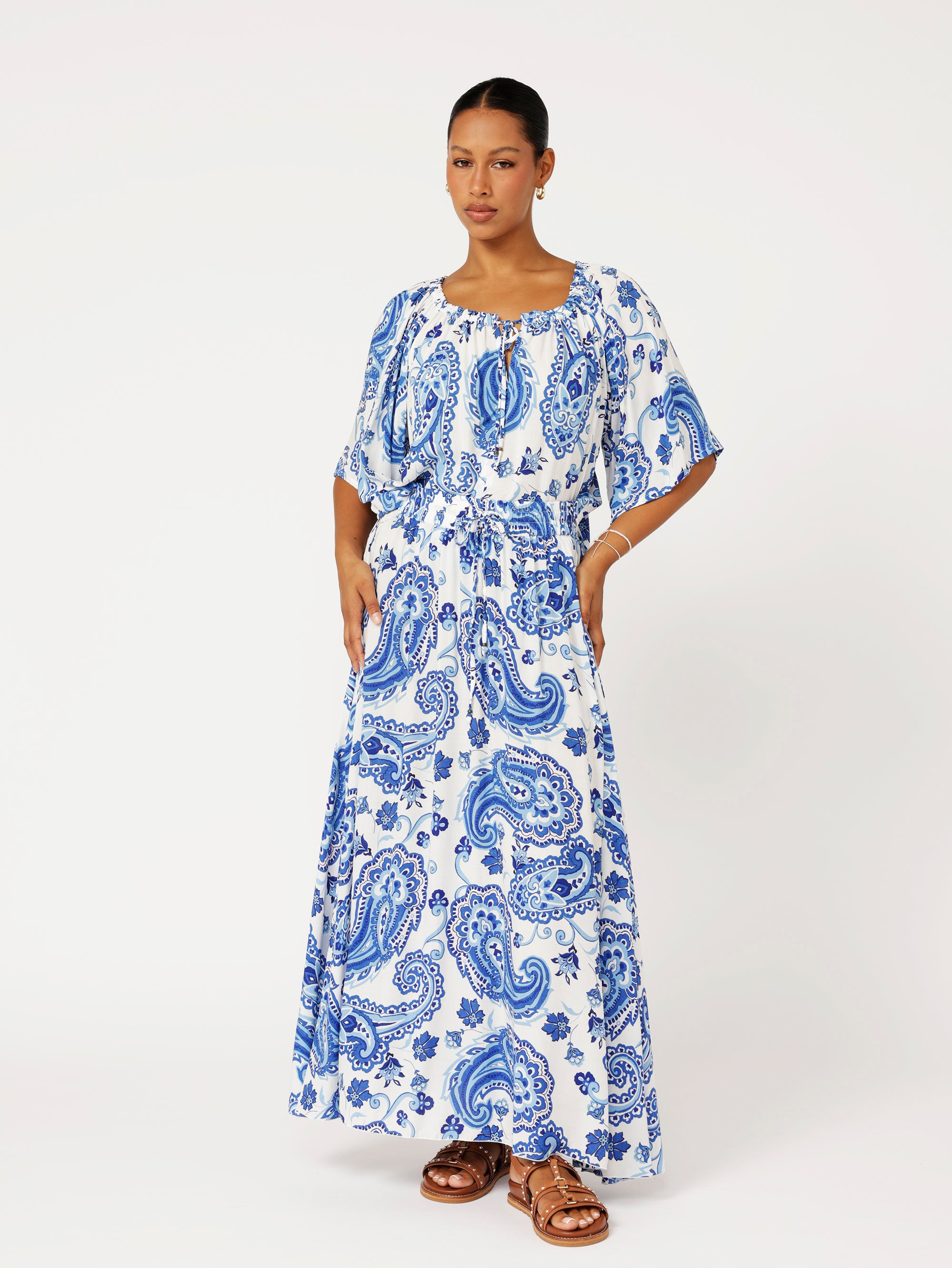 Festival Dreaming Top | Blue Paisley - Saffron Road