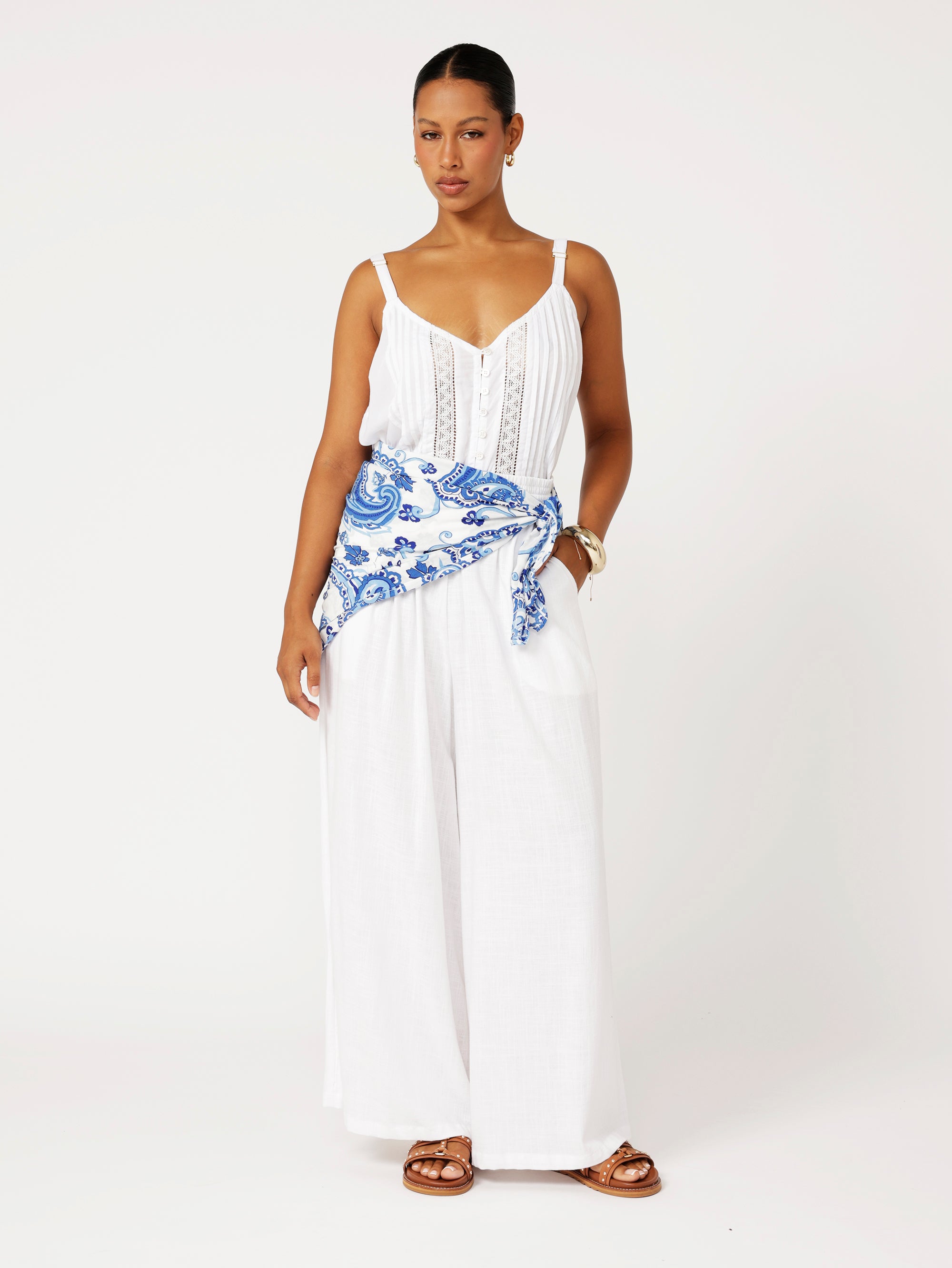 Square Scarf | Blue Paisley - Saffron Road