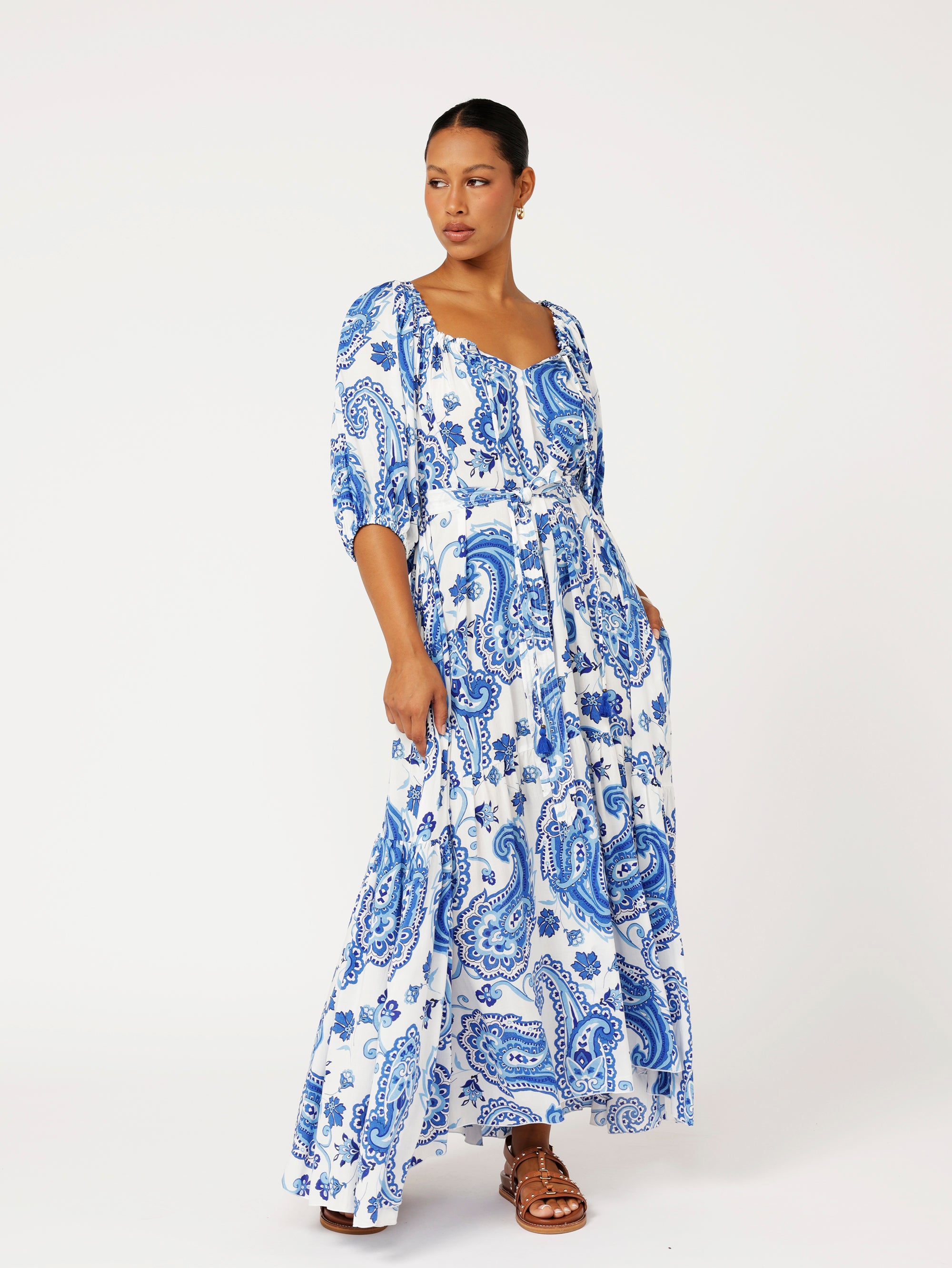 Stella Dress | Blue Paisley - Saffron Road