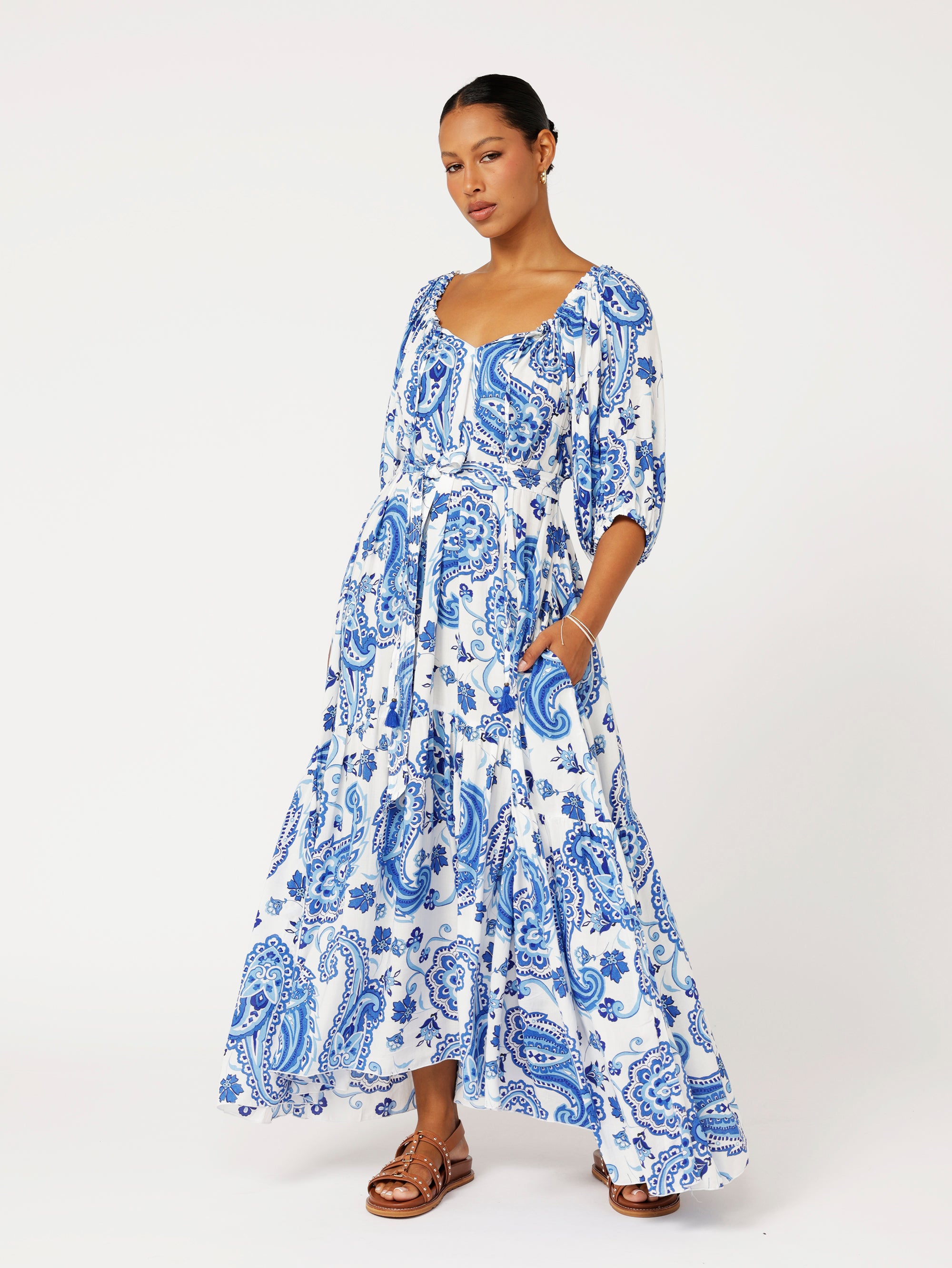 Stella Dress | Blue Paisley - Saffron Road