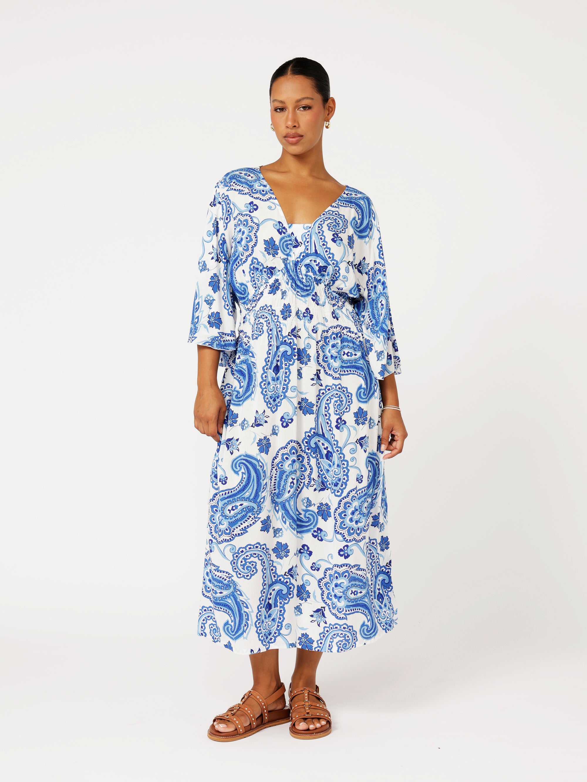 Tahlia Dress | Blue Paisley - Saffron Road
