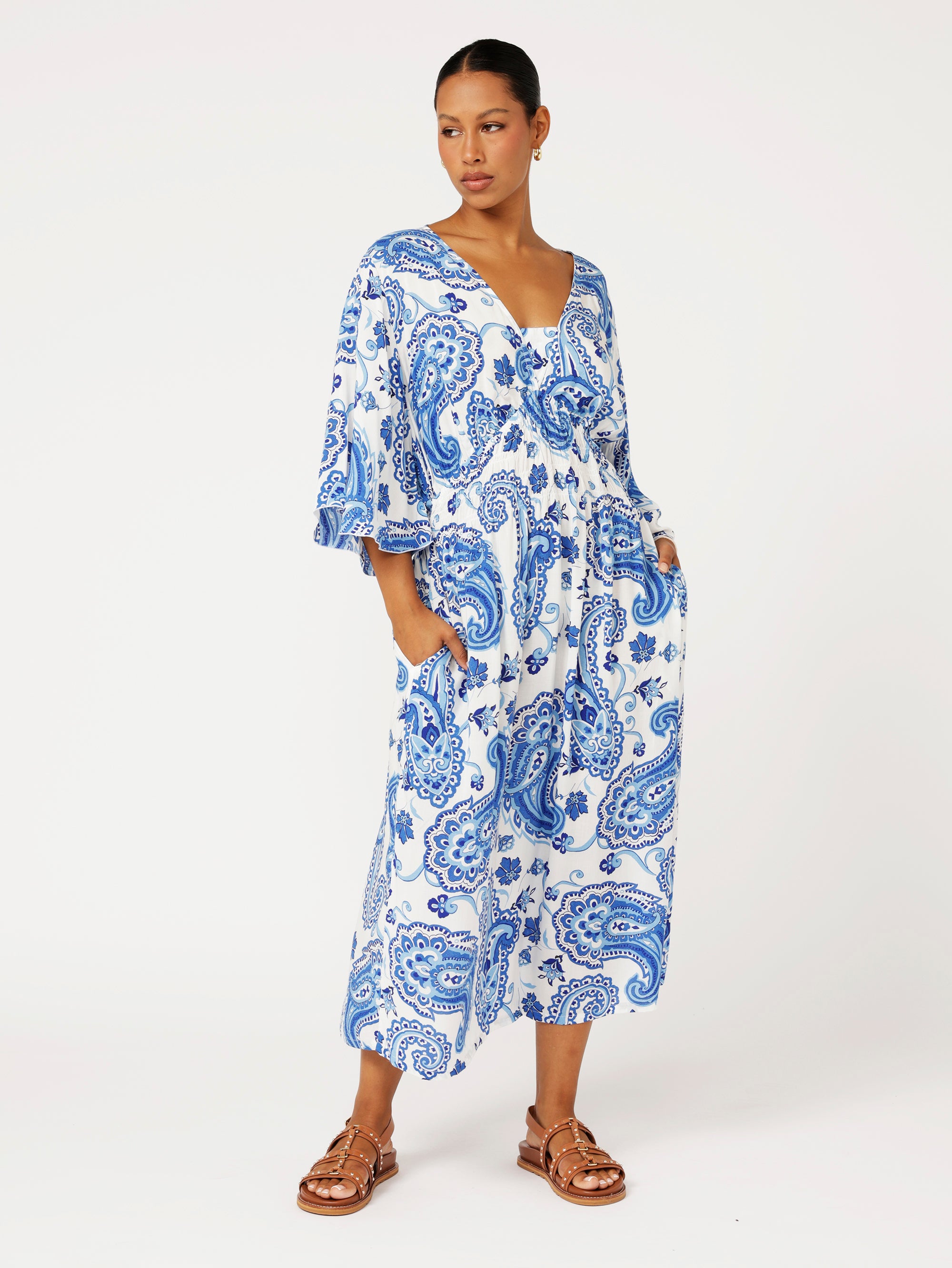 Tahlia Dress | Blue Paisley - Saffron Road
