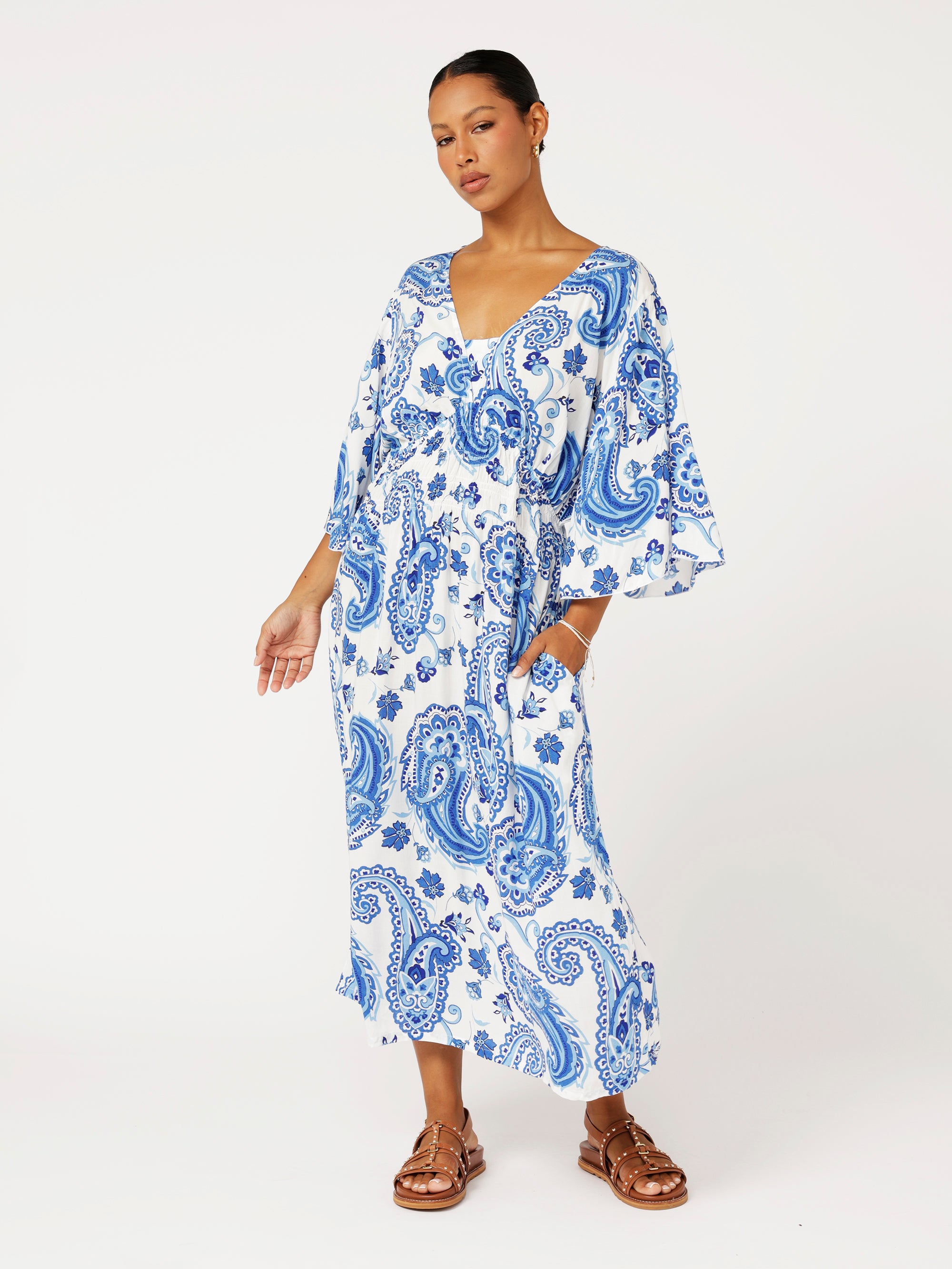 Tahlia Dress | Blue Paisley - Saffron Road