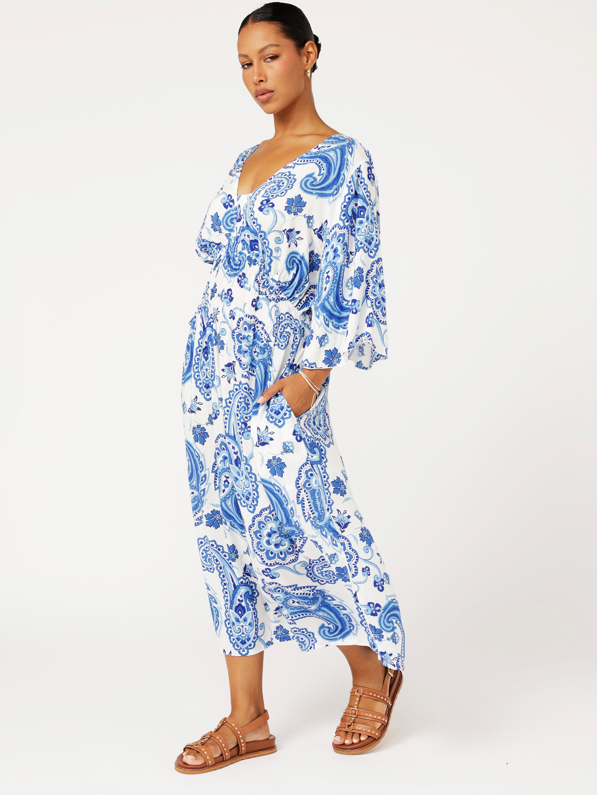 Tahlia Dress | Blue Paisley - Saffron Road