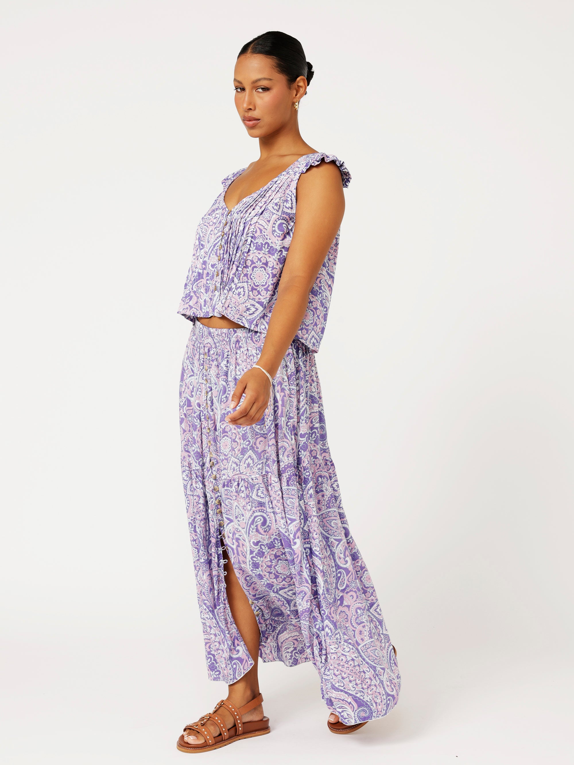 Chloe Skirt | Purple Paisley