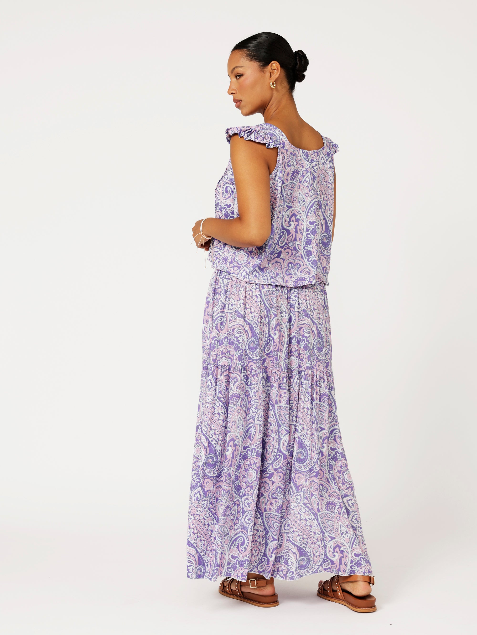 Chloe Skirt | Purple Paisley