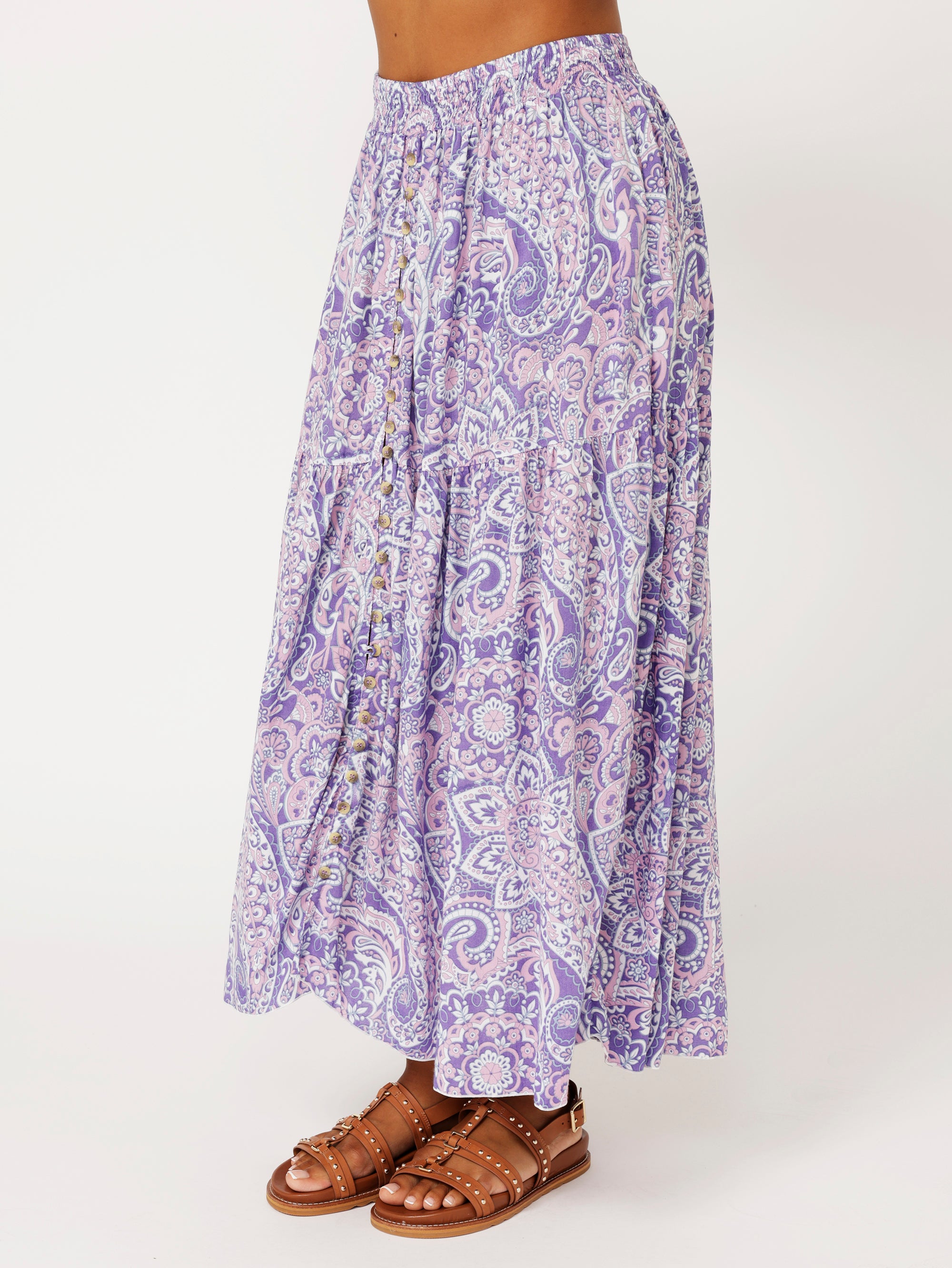 Chloe Skirt | Purple Paisley
