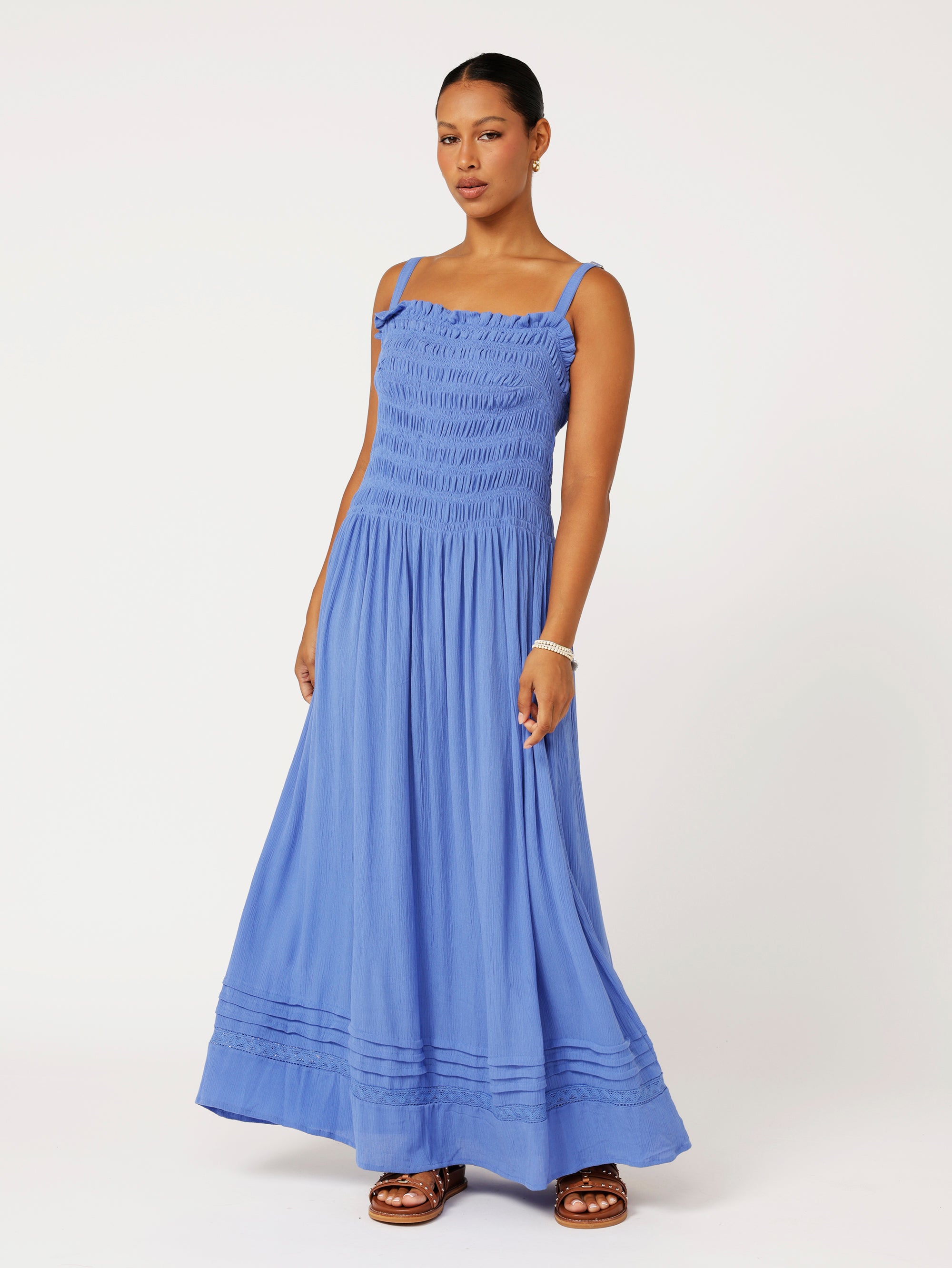 Sunset Dress | Cornflower Crinkle - Saffron Road