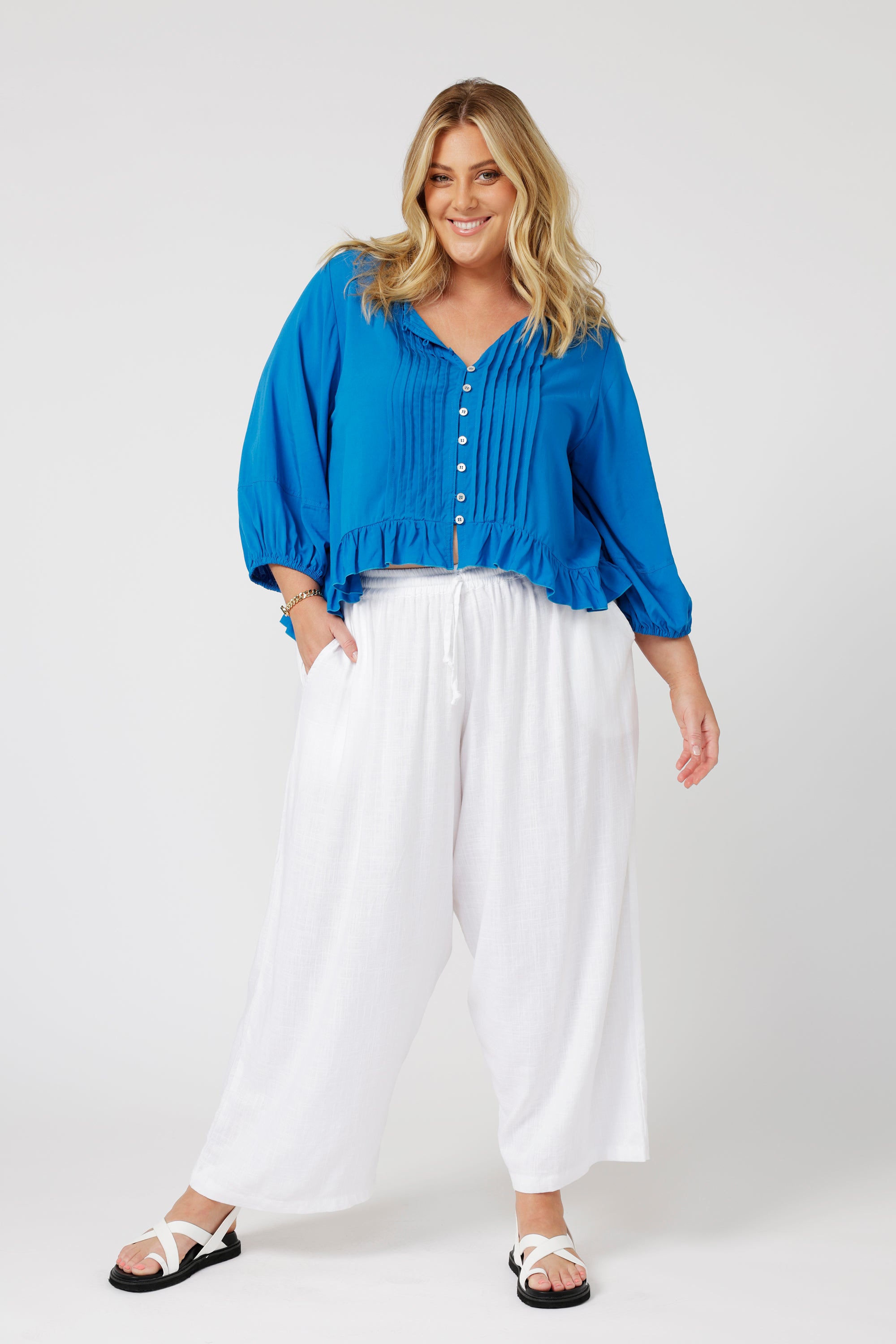 Lily Rose Top LS | Cobalt Blue - Saffron Road