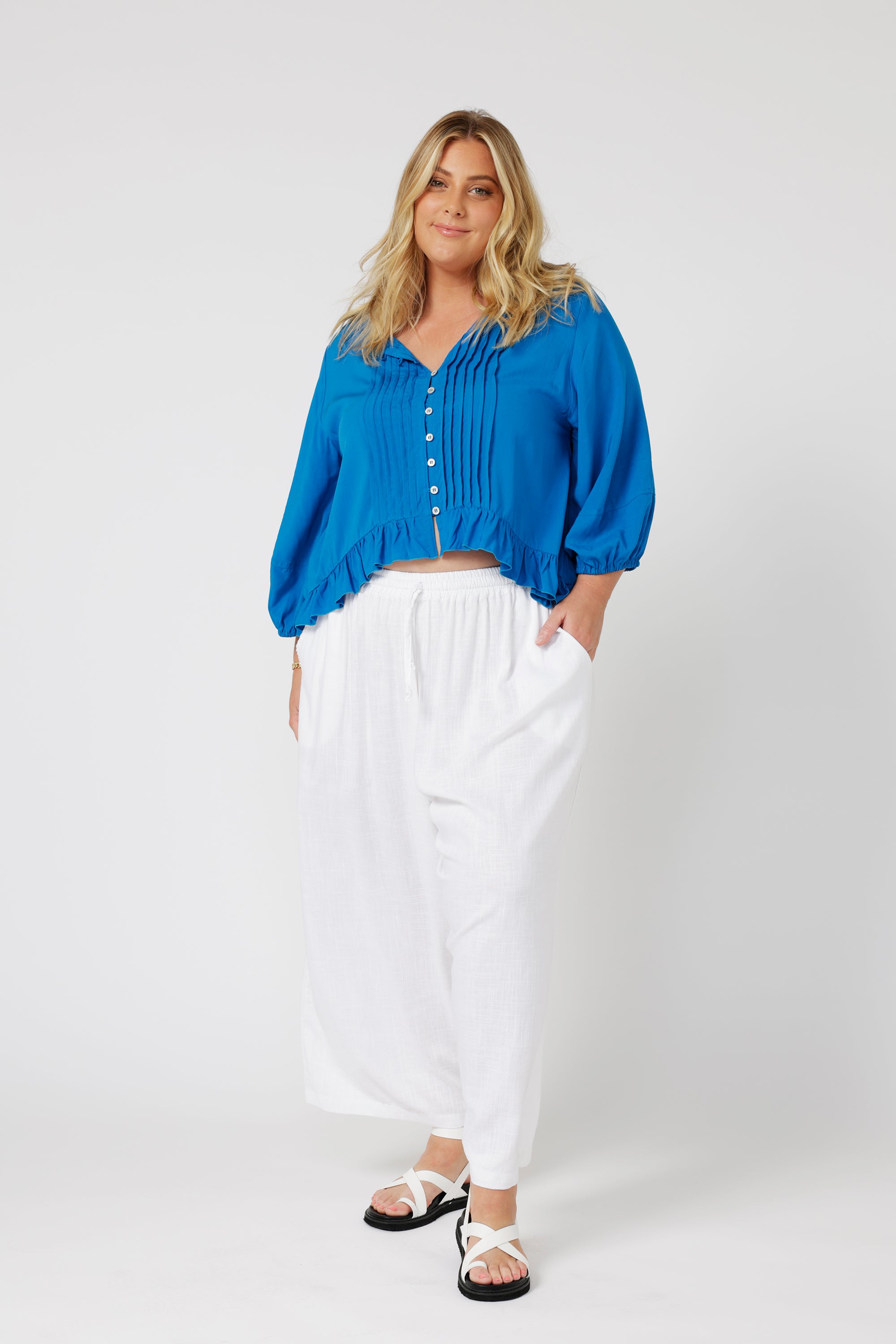 Lily Rose Top LS | Cobalt Blue - Saffron Road