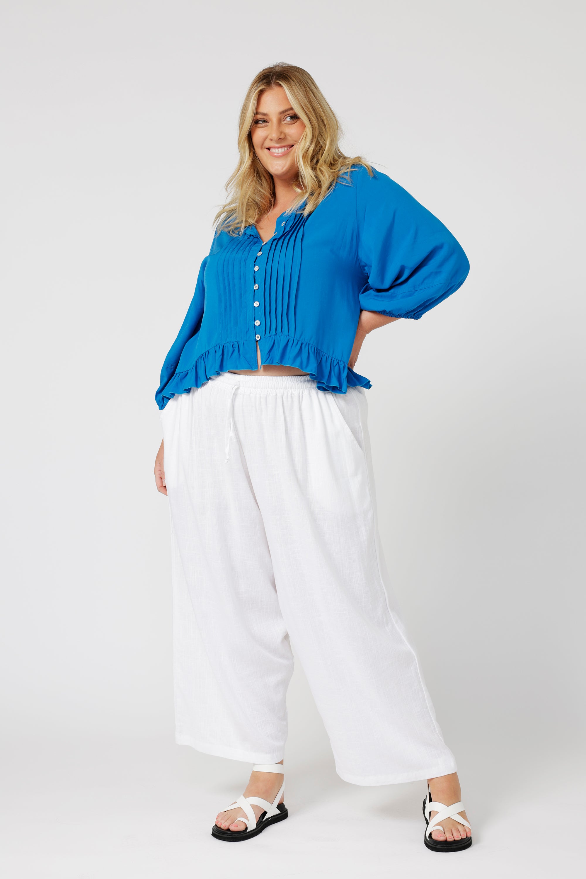 Lily Rose Top LS | Cobalt Blue - Saffron Road