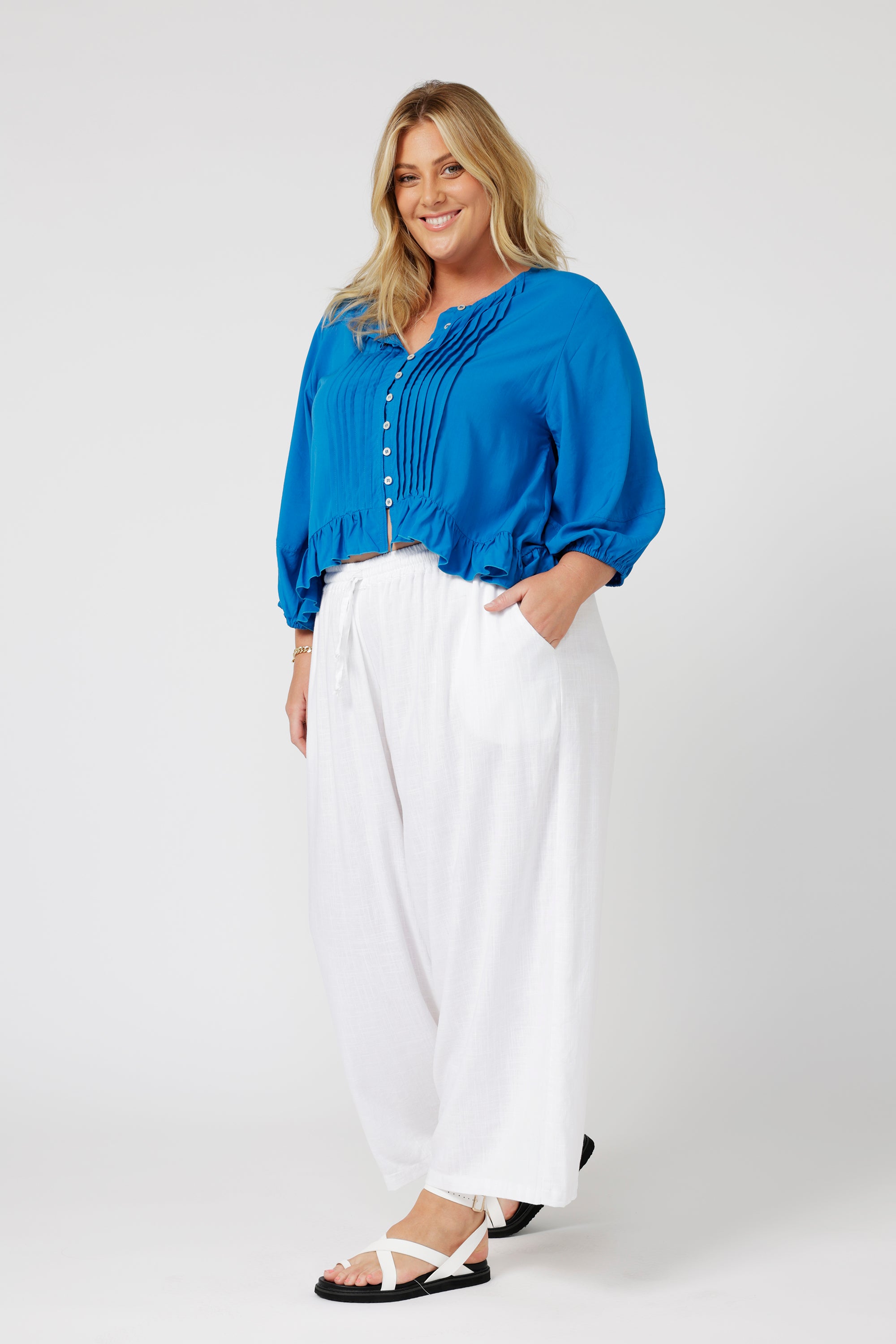 Lily Rose Top LS | Cobalt Blue - Saffron Road