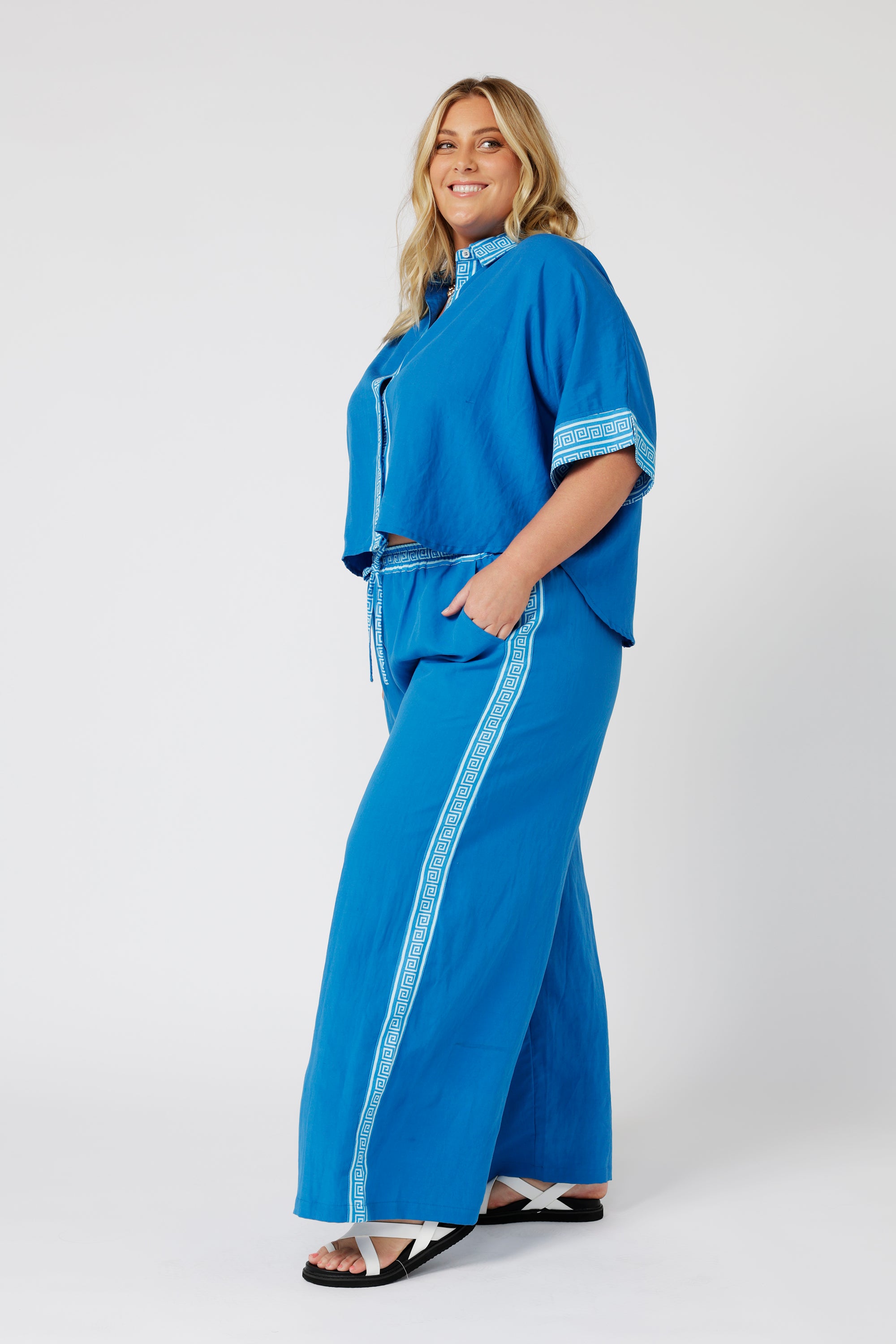 Mini Willow Shirt | Cobalt Blue | Tencel Linen - Saffron Road