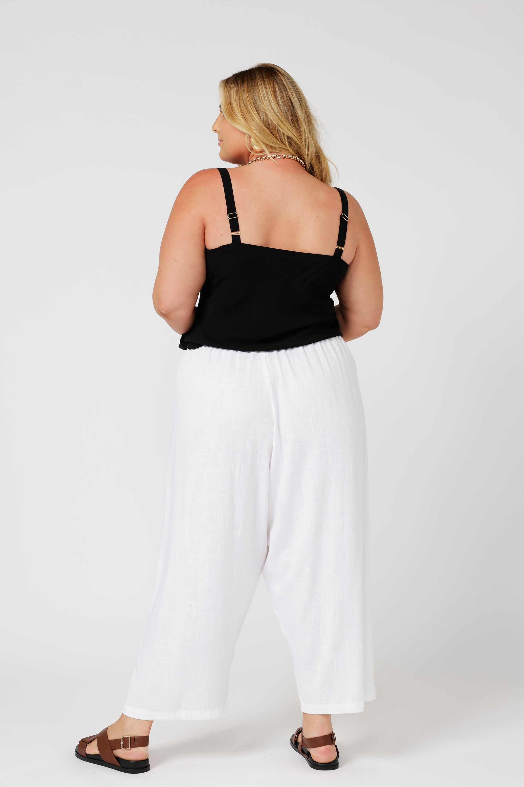 Nirvana Pant | White | Viscose Linen - Saffron Road