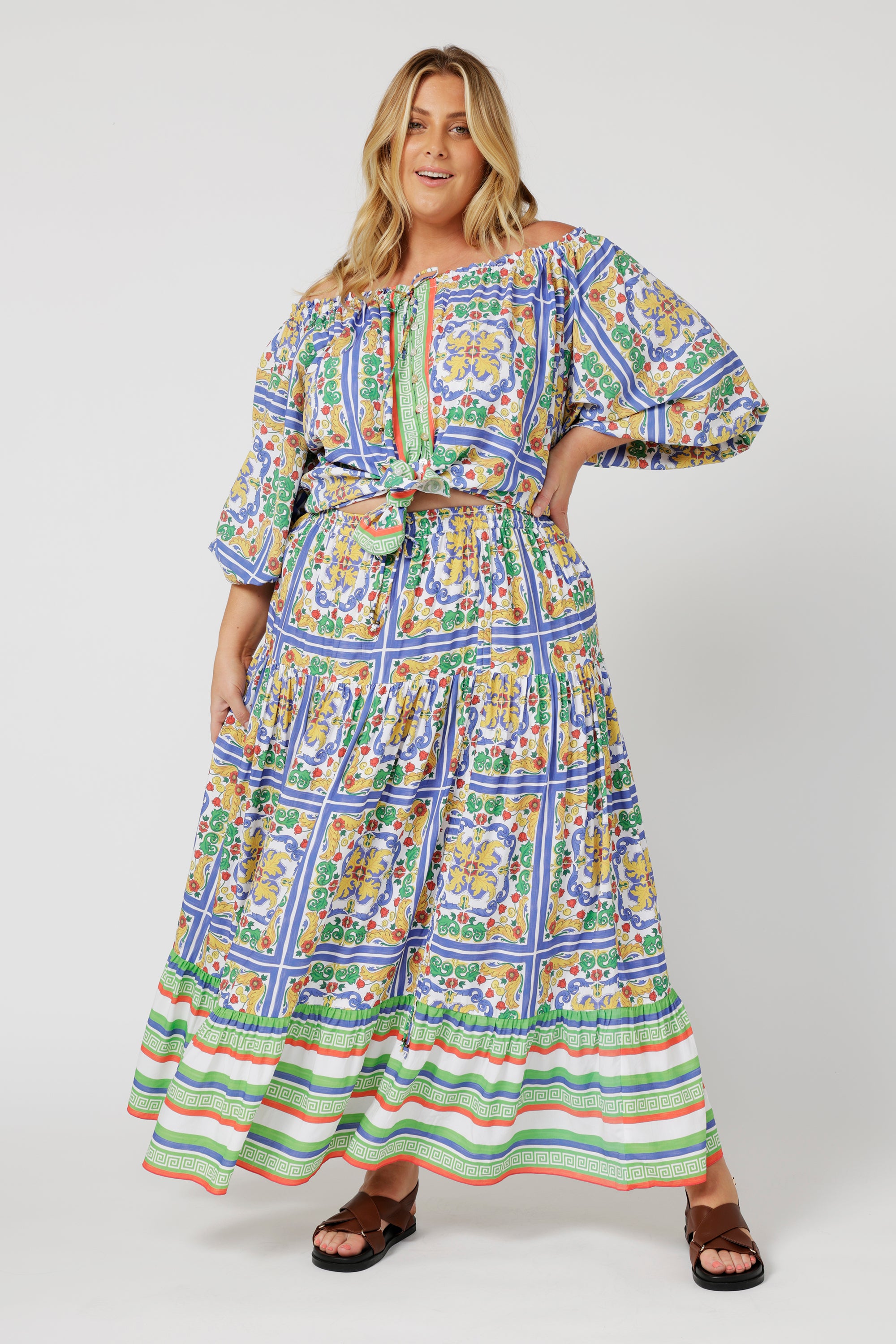 Dahlia Skirt MAXI | Sicilian Blue - Saffron Road