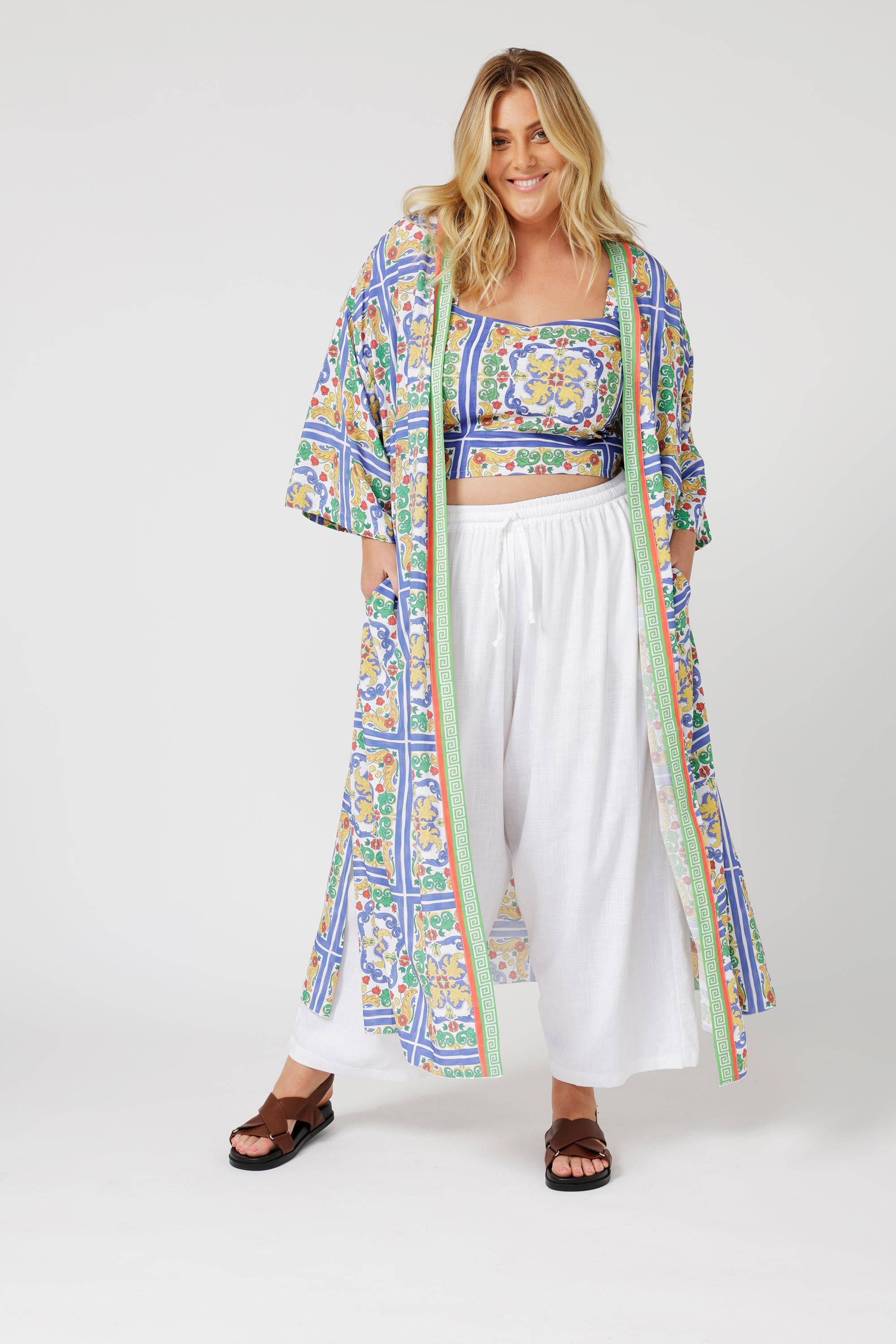 Kimono LONG | Sicilian Blue - Saffron Road