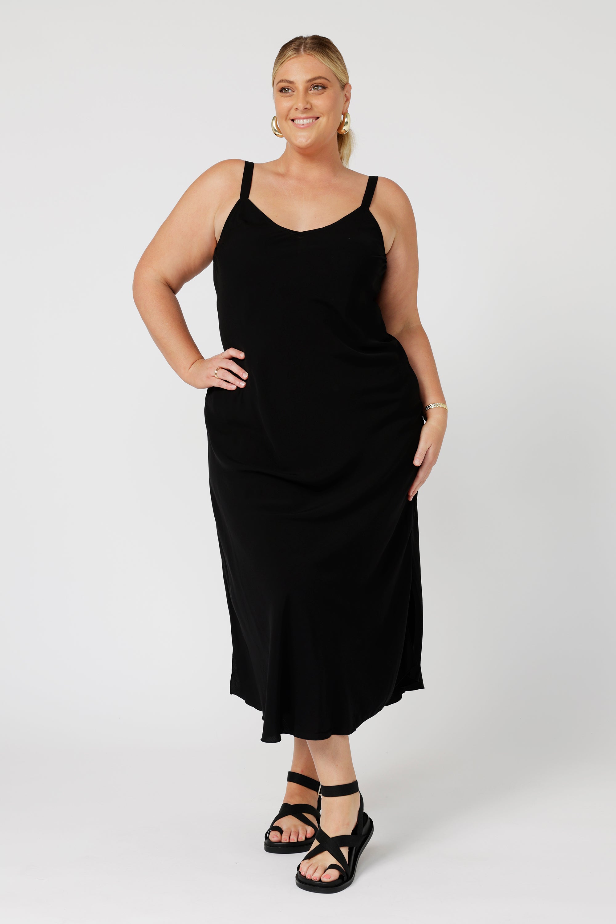 Slip Dress MAXI | Black - Saffron Road