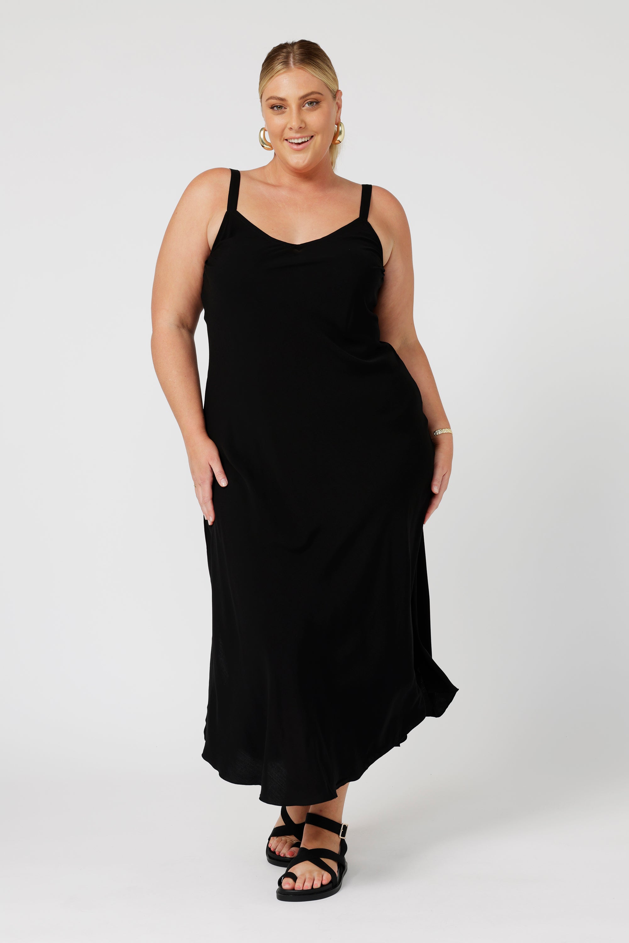 Slip Dress MAXI | Black - Saffron Road