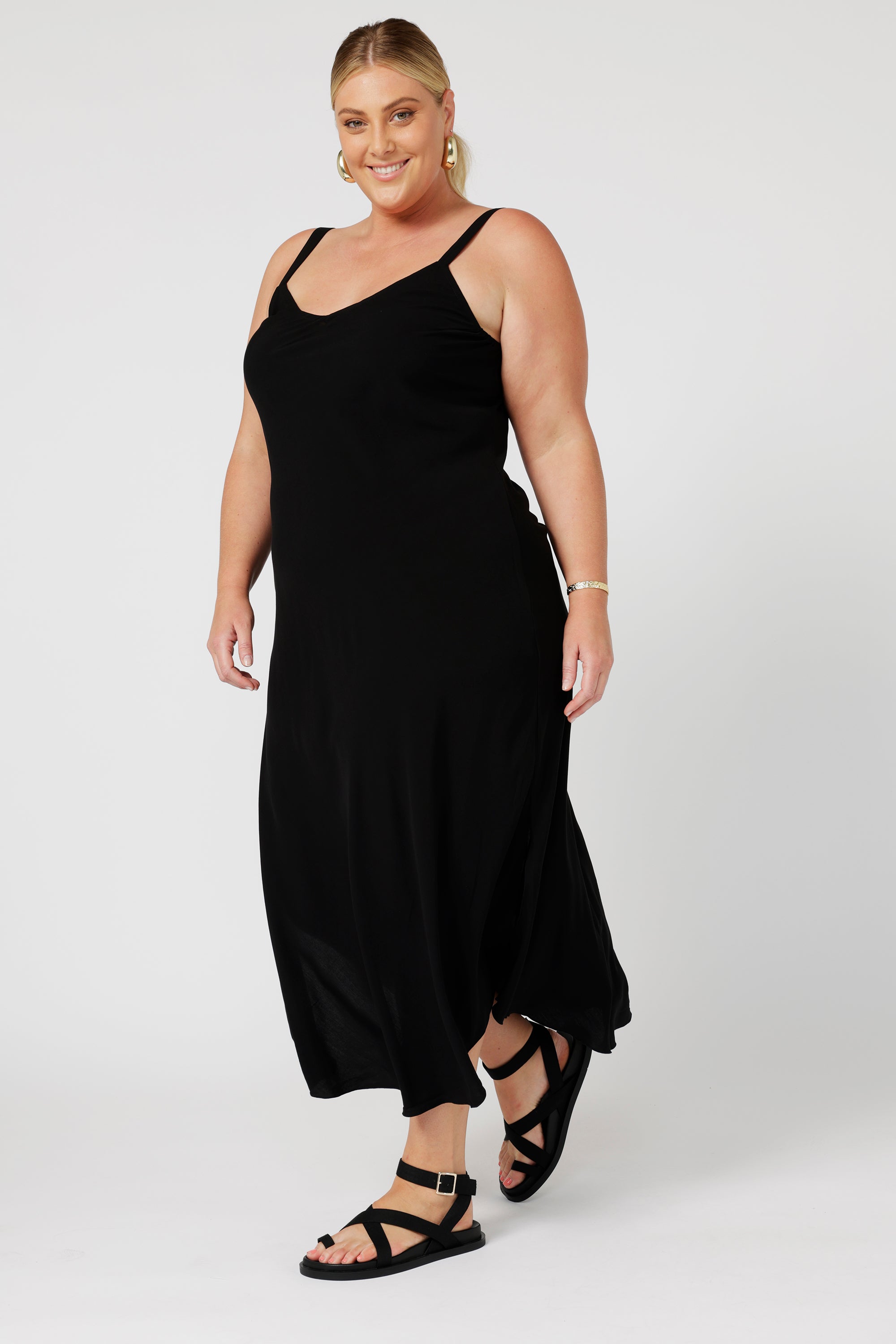 Slip Dress MAXI | Black - Saffron Road