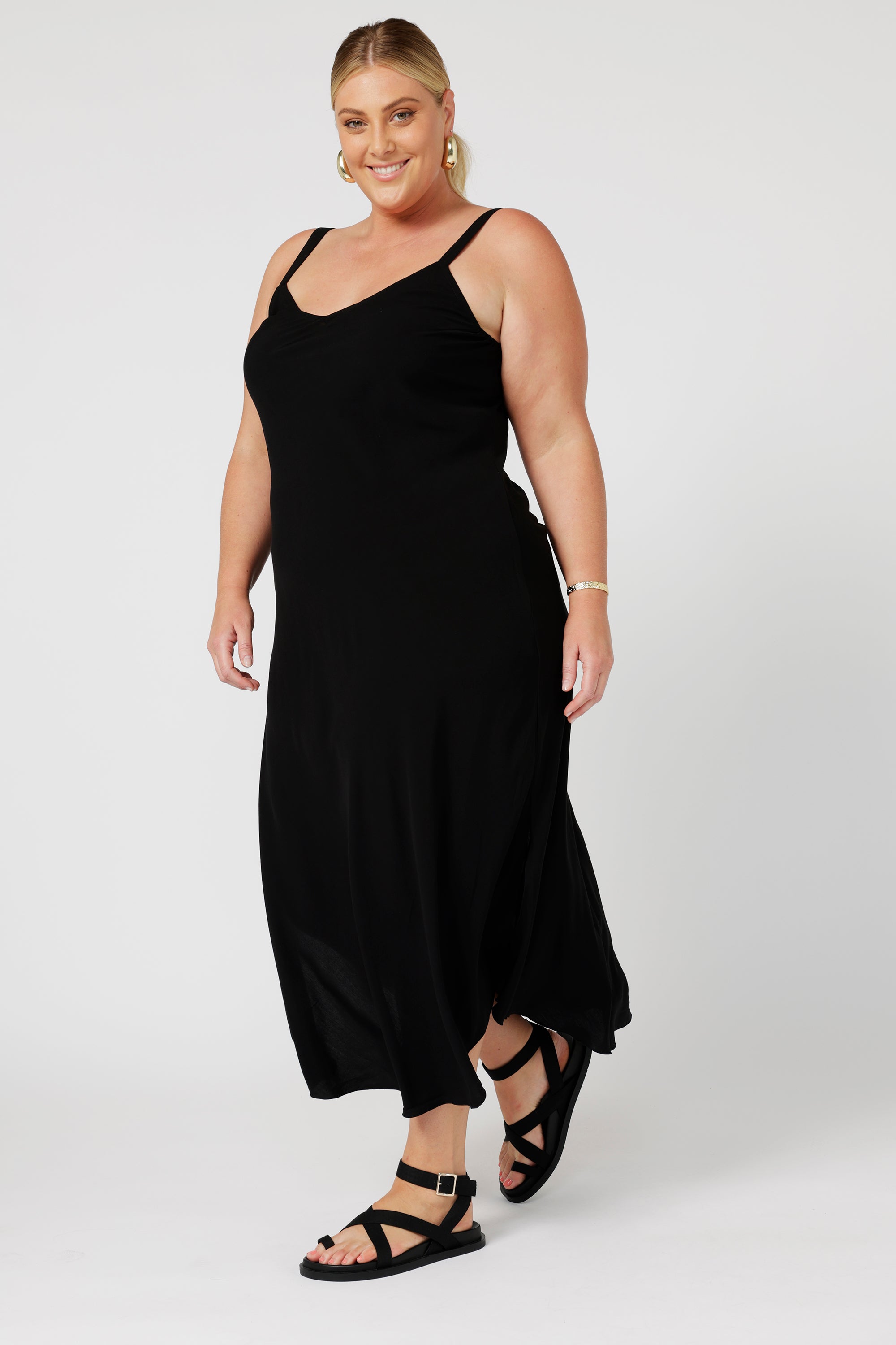 Slip Dress MAXI | Bias Cut | Black - Saffron Road