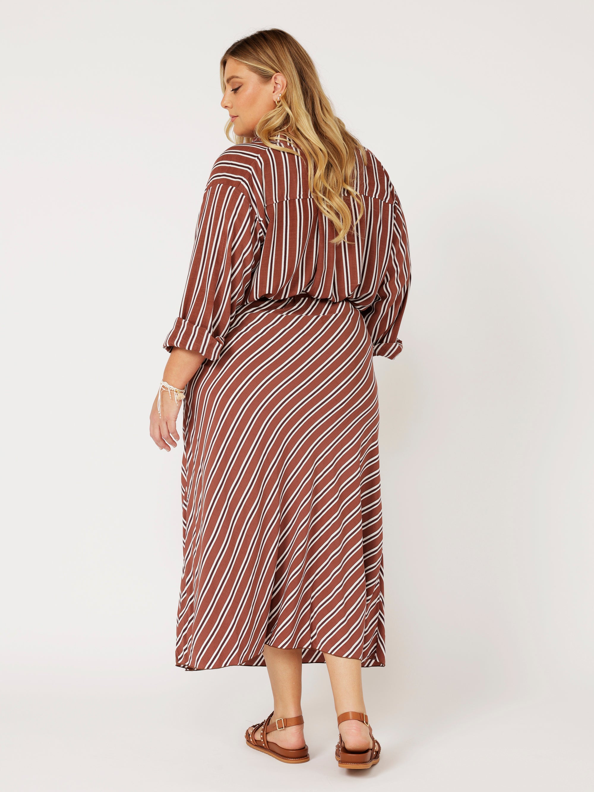 Violet Skirt | Cocoa Stripe - Saffron Road