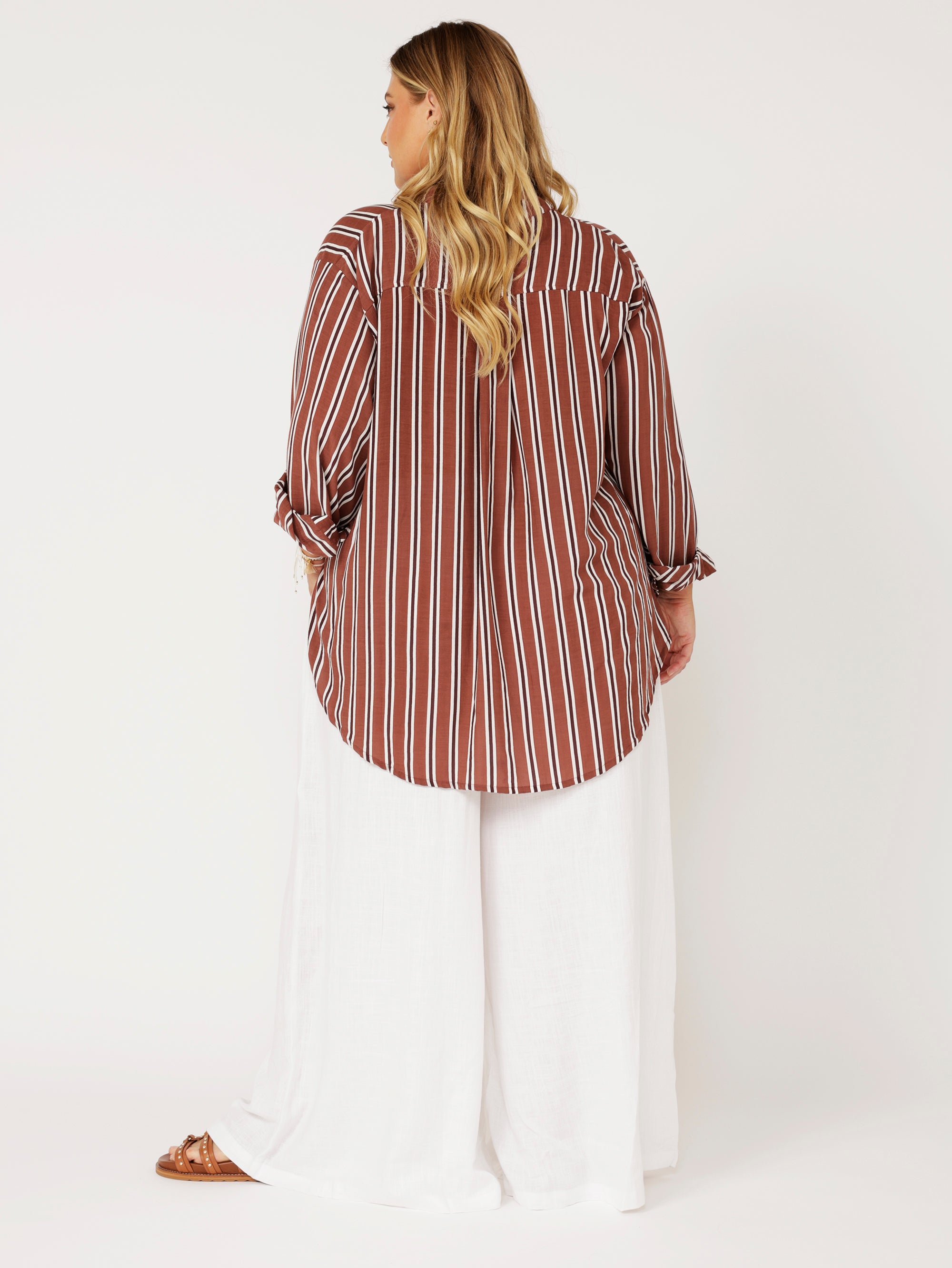 Manhattan Shirt | Cocoa Stripe - Saffron Road