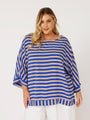 Brooke Top | Royal Blue Stripe - Saffron Road