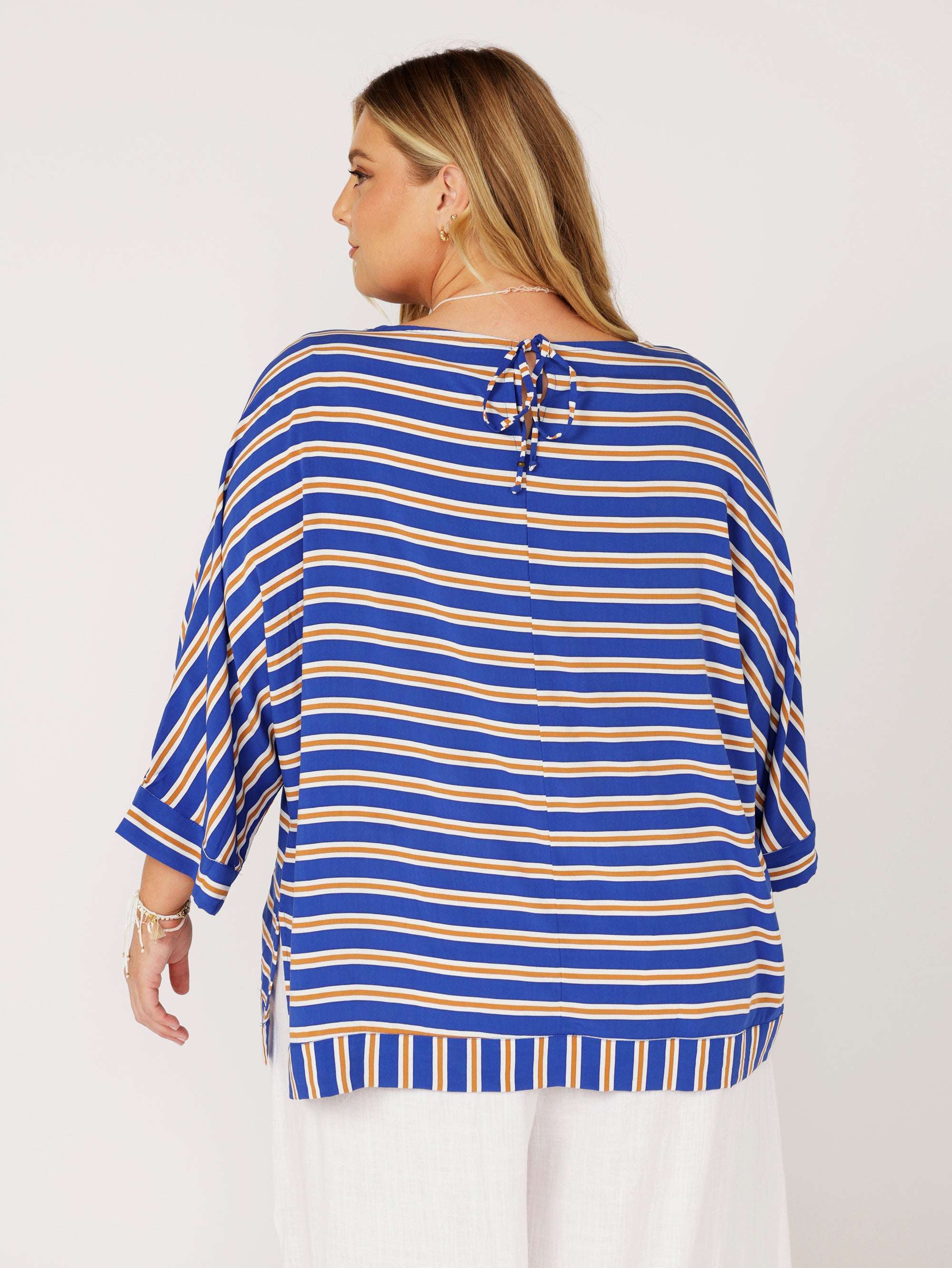 Brooke Top | Royal Blue Stripe - Saffron Road