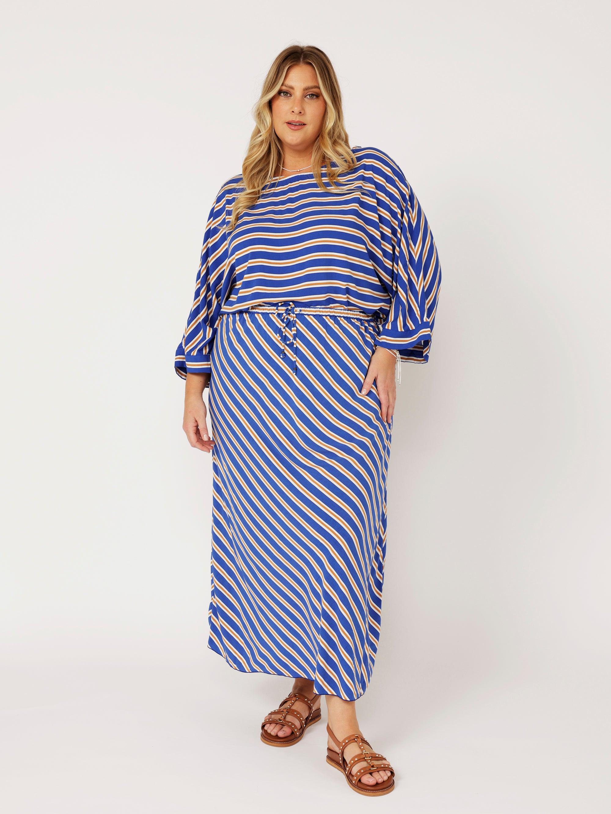 Violet Skirt | Royal Blue Stripe - Saffron Road